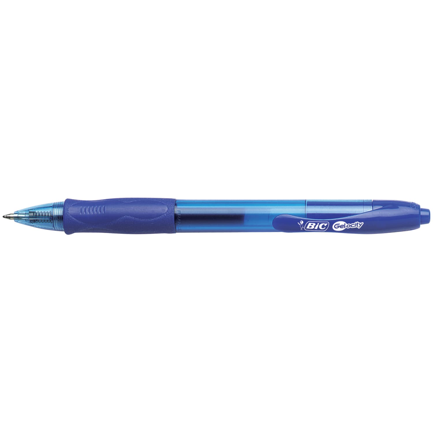 BIC Gel-ocity Original Long Lasting Retractable Gel Pens, Medium Point, 0.7 mm, Blue Barrel, Blue Ink, Pack Of 12 - Image 3
