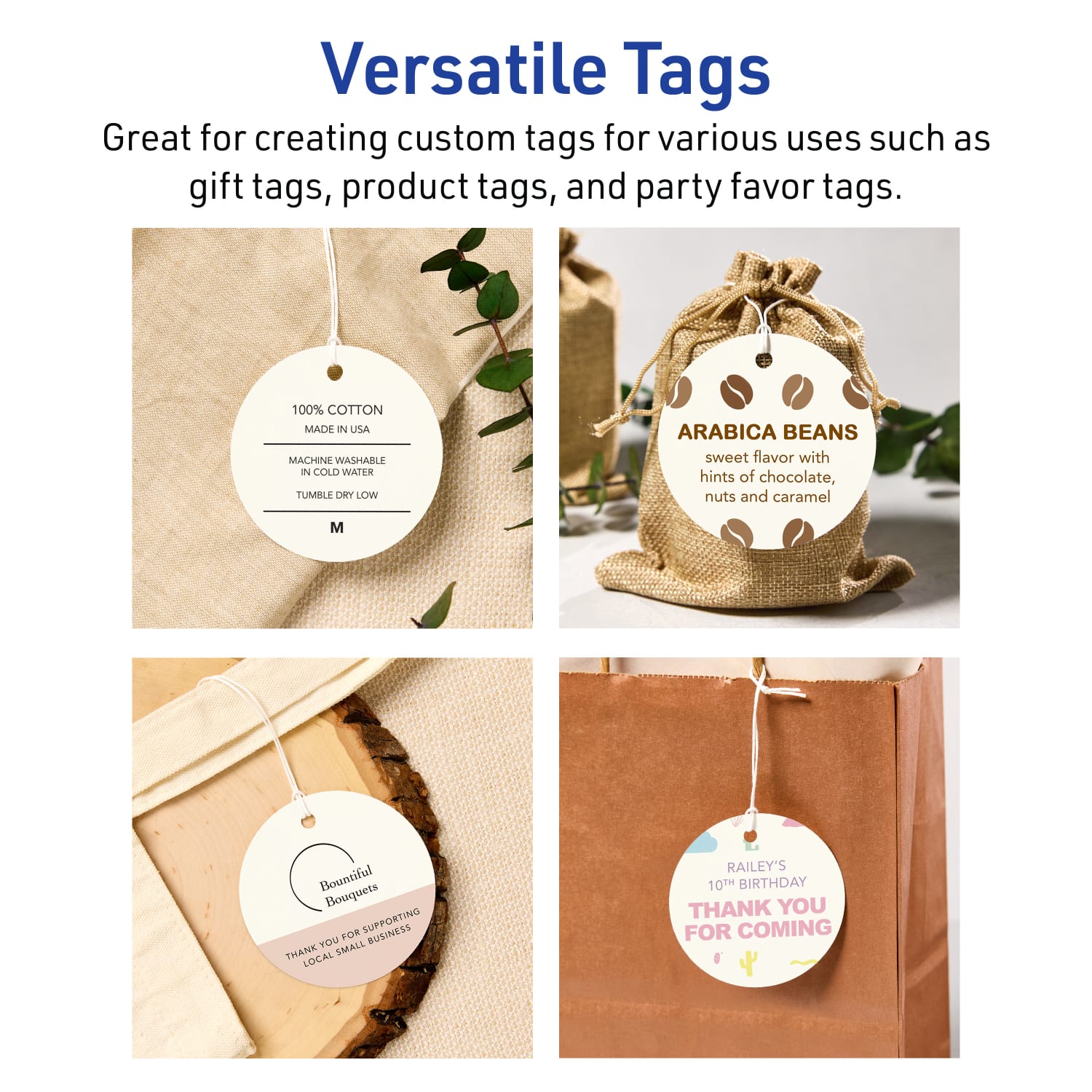 Avery Printable Tags With Sure Feed Technology, Print-To-The-Edge, 3in, Matte Ivory, Pack Of 150 - Image 4