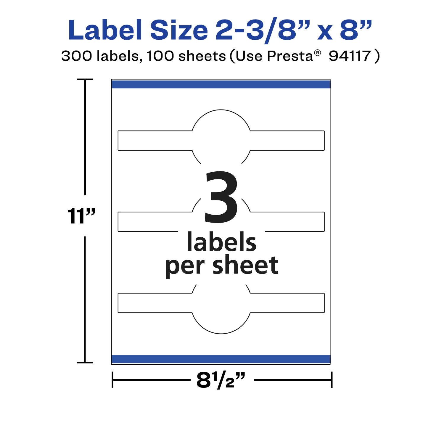 Avery Removable Labels With Sure Feed, 94117-RMP100, Cigar, 2-3/8in x 8in, White, Pack Of 300 Labels - Image 6