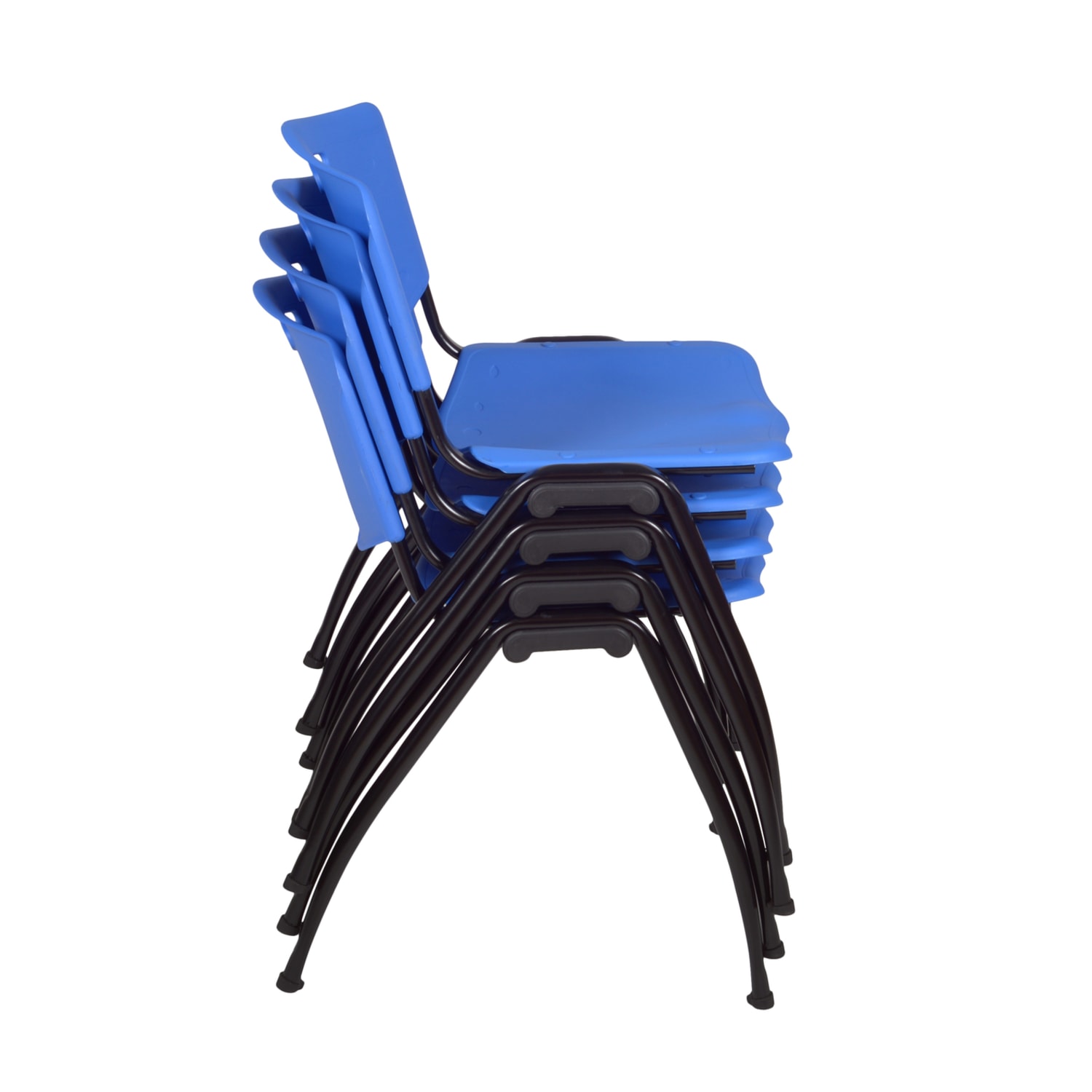 Regency M Breakroom Stacking Chairs ChromeBlue Pack Of 4 Chairs PopularChairscom