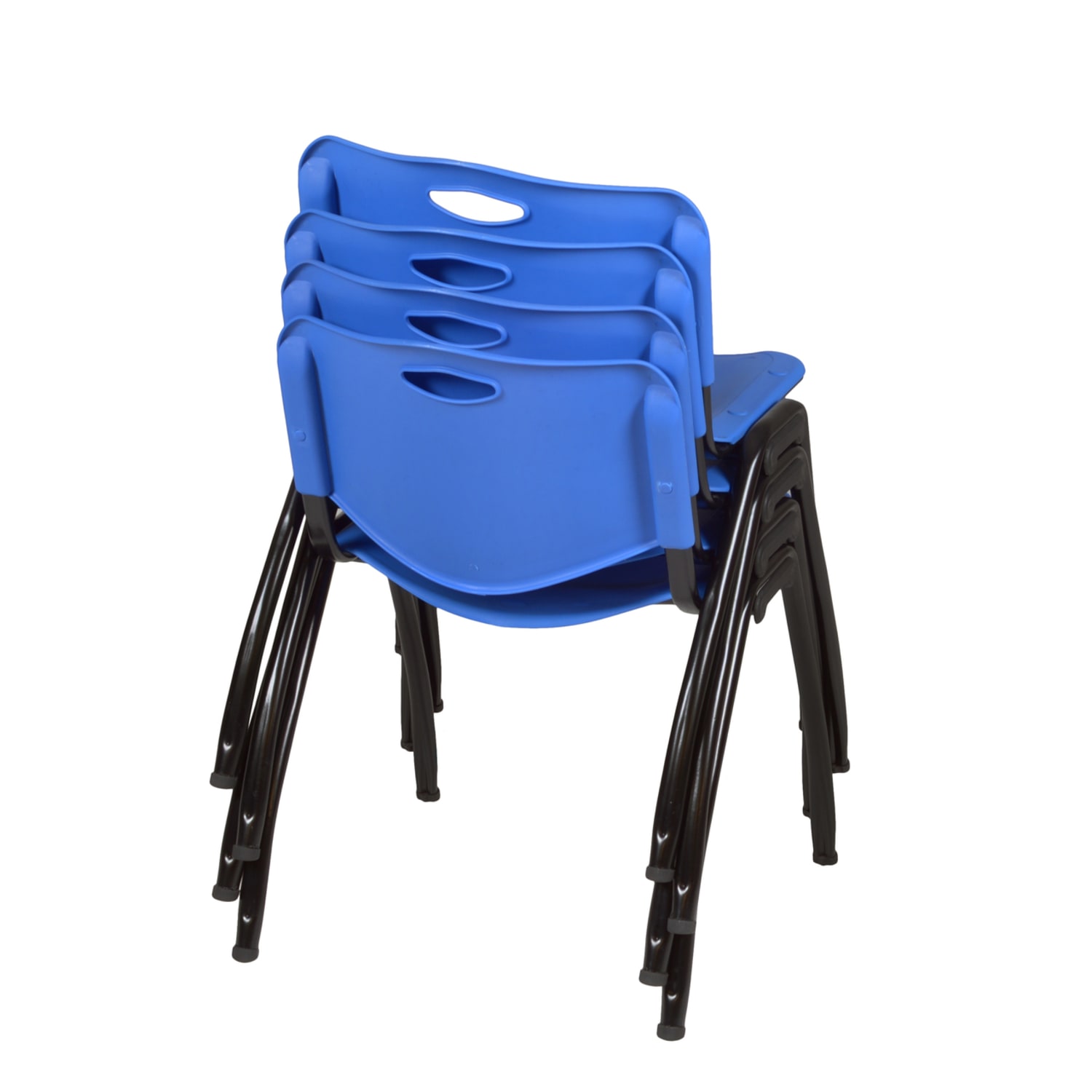 Regency M Breakroom Stacking Chairs ChromeBlue Pack Of 4 Chairs PopularChairscom