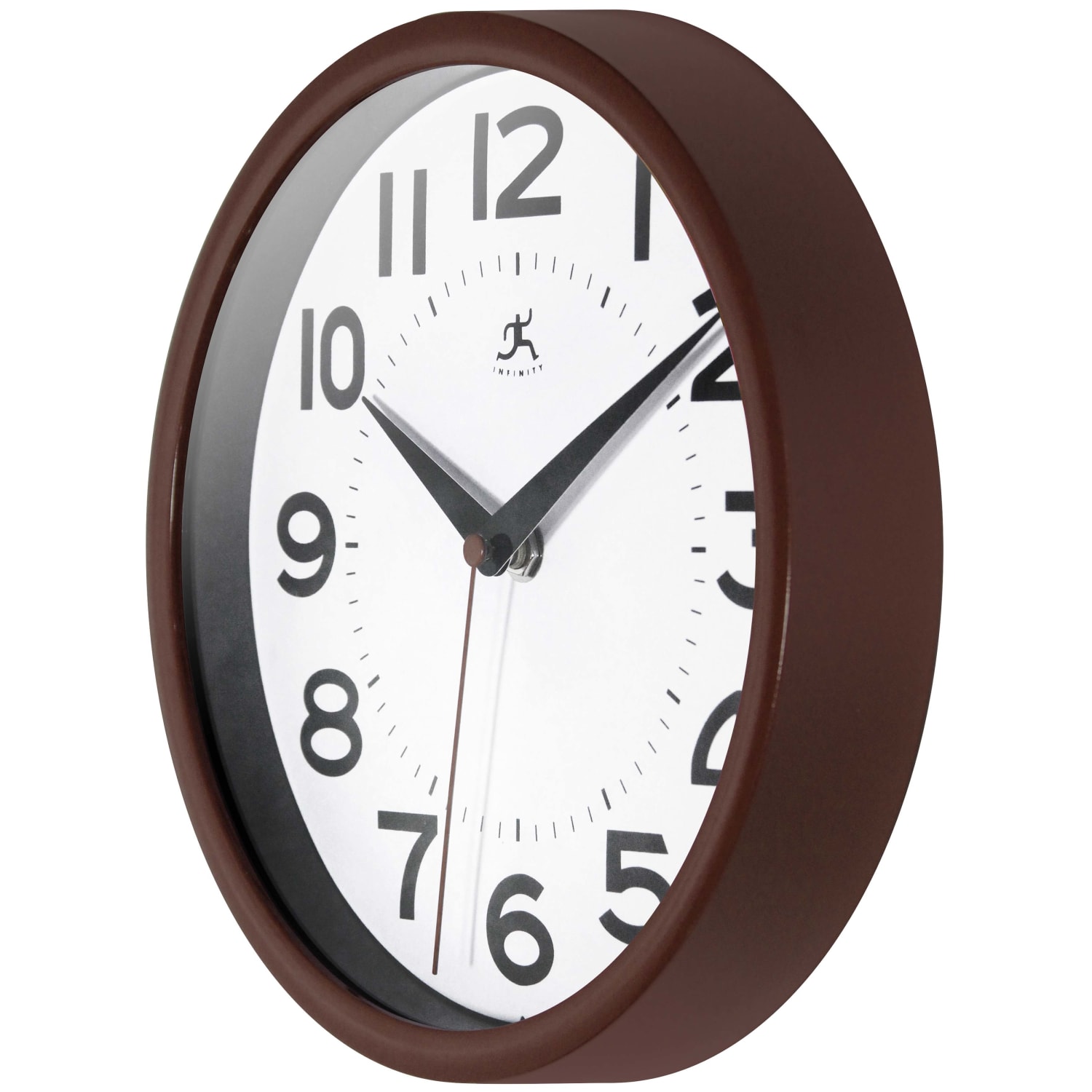 Infinity Instruments Metro Round Wall Clock, 9in, Brown - Image 5