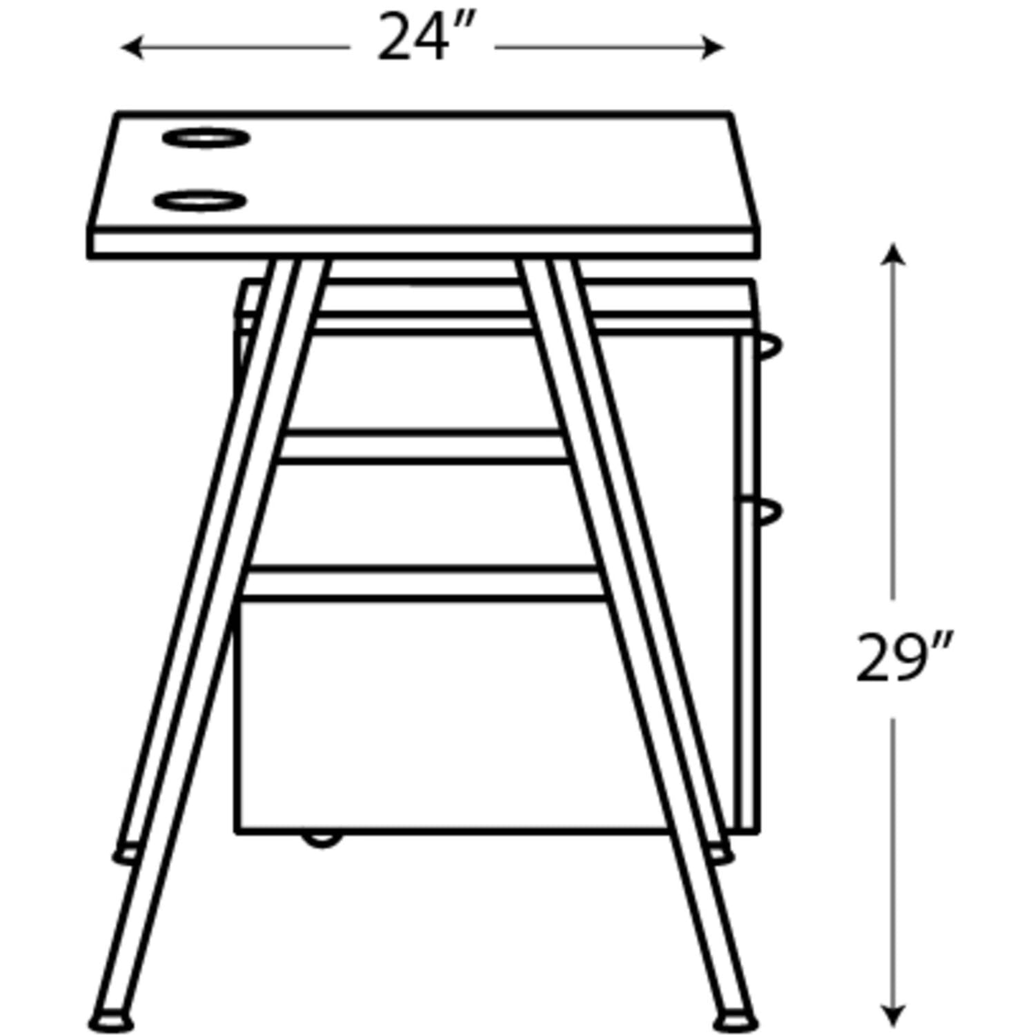 HON Mod 48inW Table Writing Desk With Mobile Storage, Silver/Sepia Walnut - Image 4