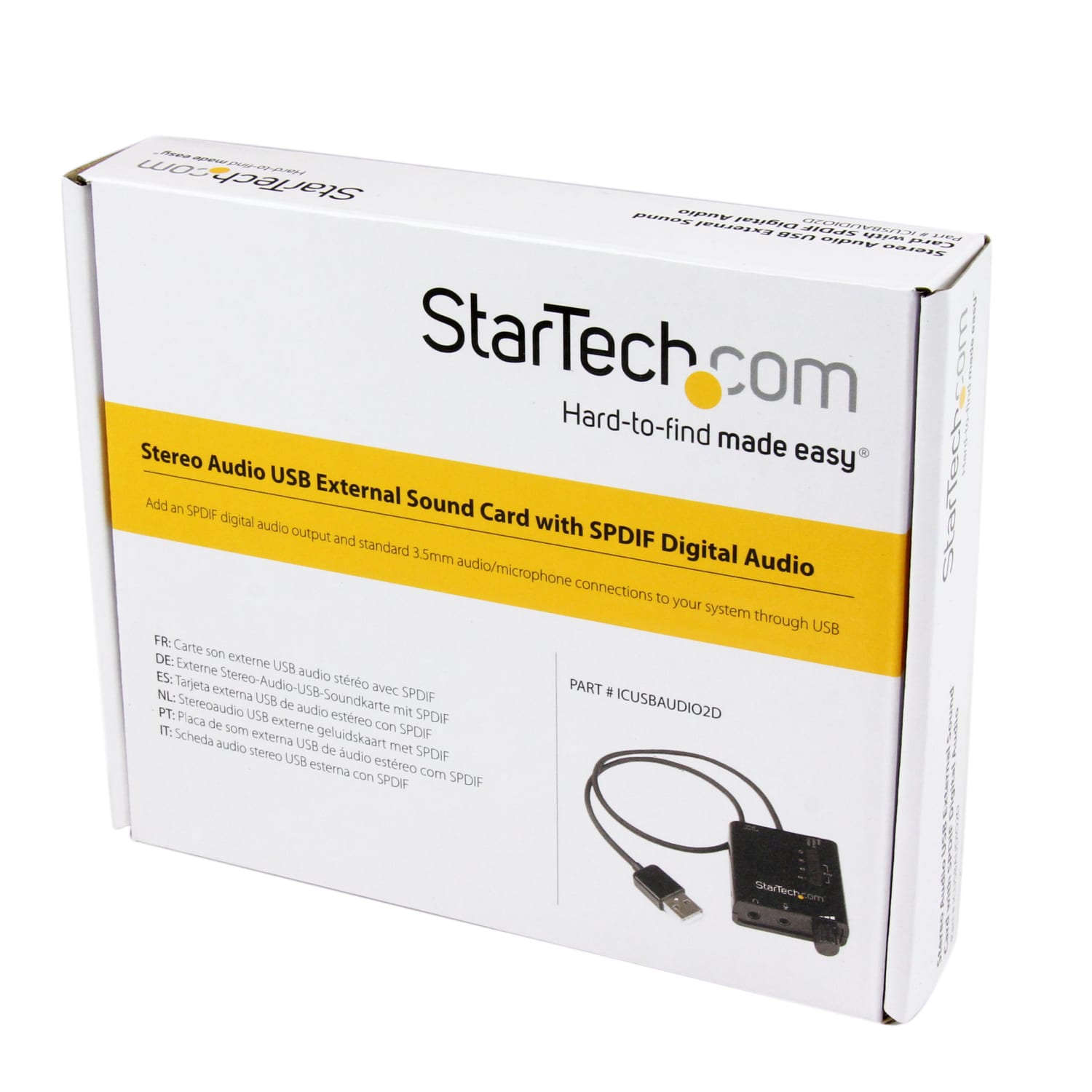 StarTech.com USB Sound Card w/ SPDIF Digital Audio & Stereo Mic - External Sound Card  - ICUSBAUDIO2D - Image 6