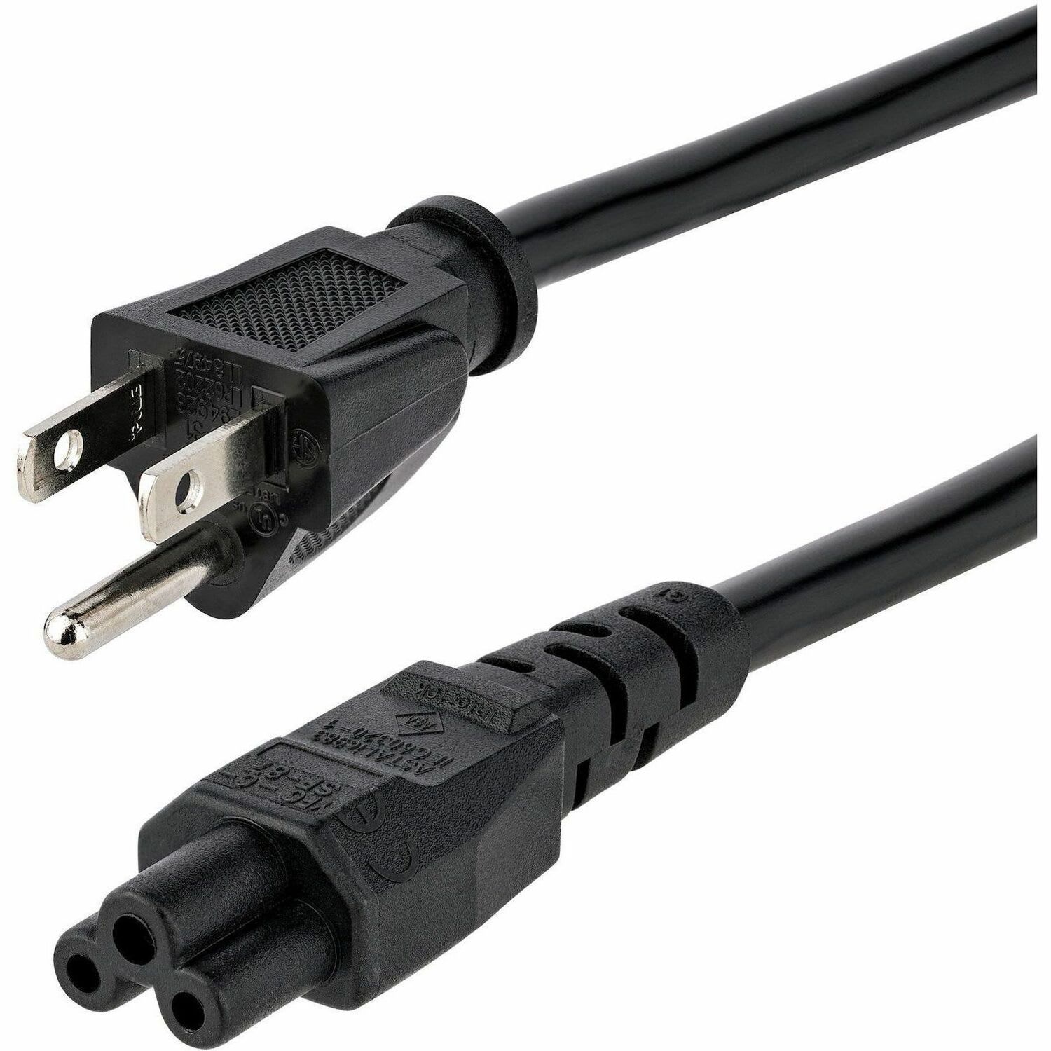 StarTech.com 3ft (1m) Laptop Power Cord, NEMA 5-15P to C5 (Clover Leaf), 10A 125V, 18AWG, Laptop Replacement Cord, Power Brick Cable - Image 5