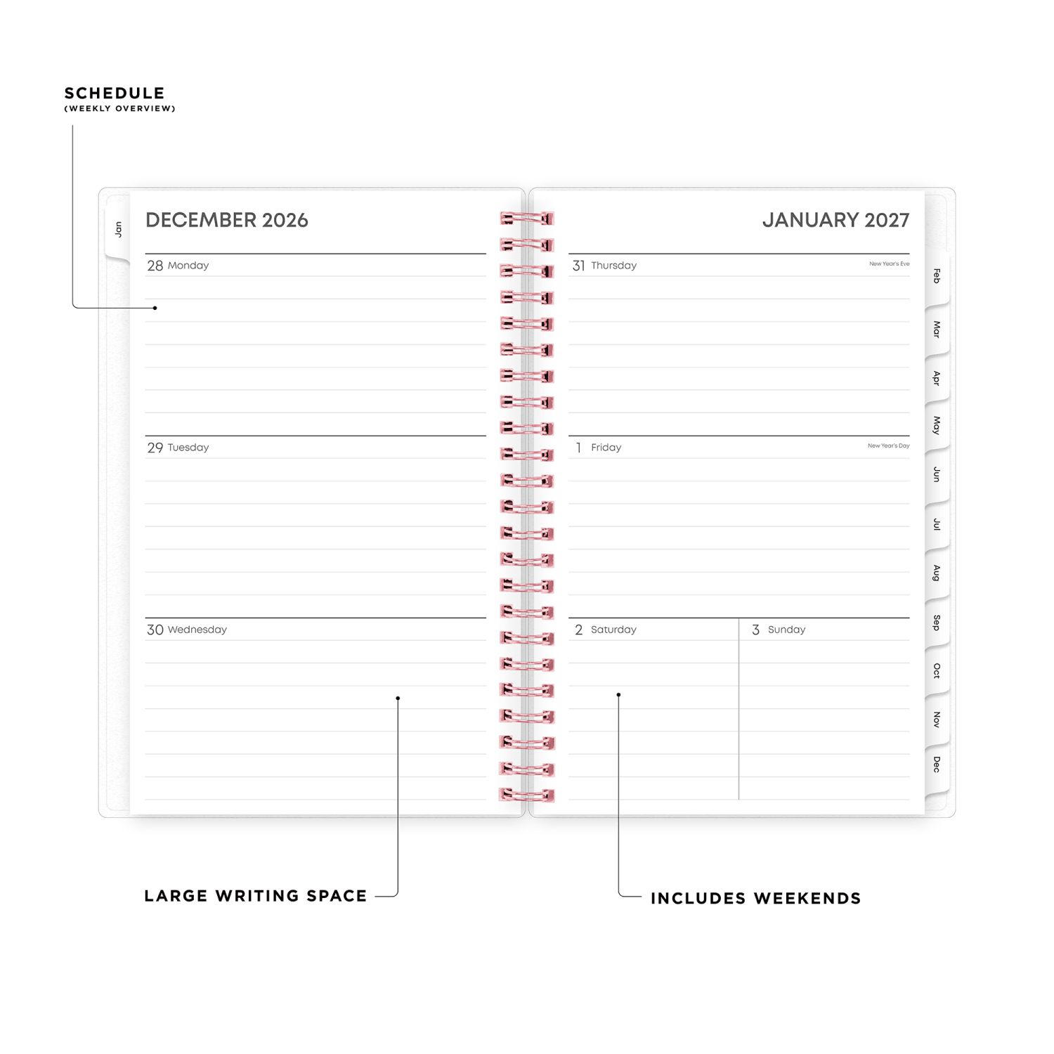 2027 Blue Sky Joselyn Weekly/Monthly Planning Calendar, 5x8, 0%, Frosted PP, Jan-Dec, RY27 - Image 3