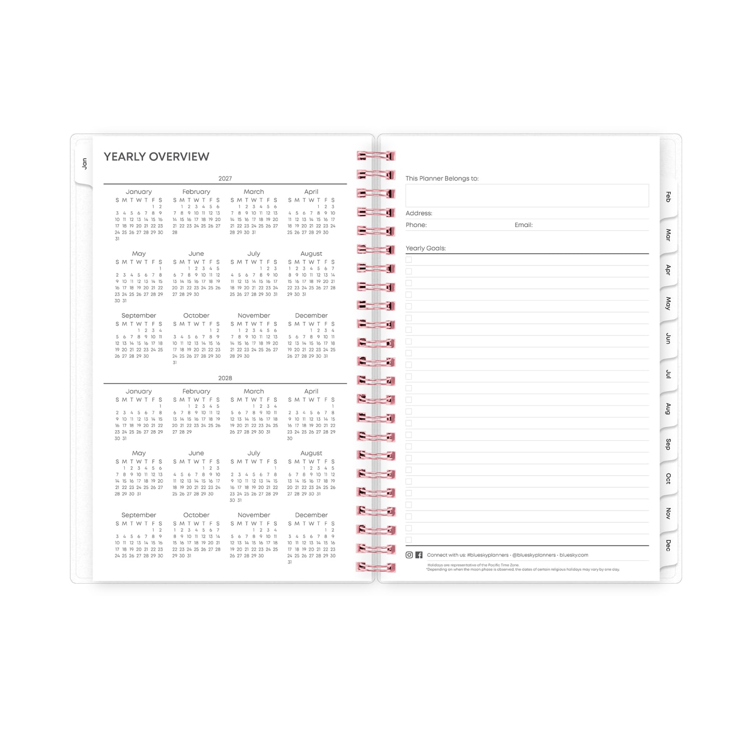 2027 Blue Sky Joselyn Weekly/Monthly Planning Calendar, 5x8, 0%, Frosted PP, Jan-Dec, RY27 - Image 5