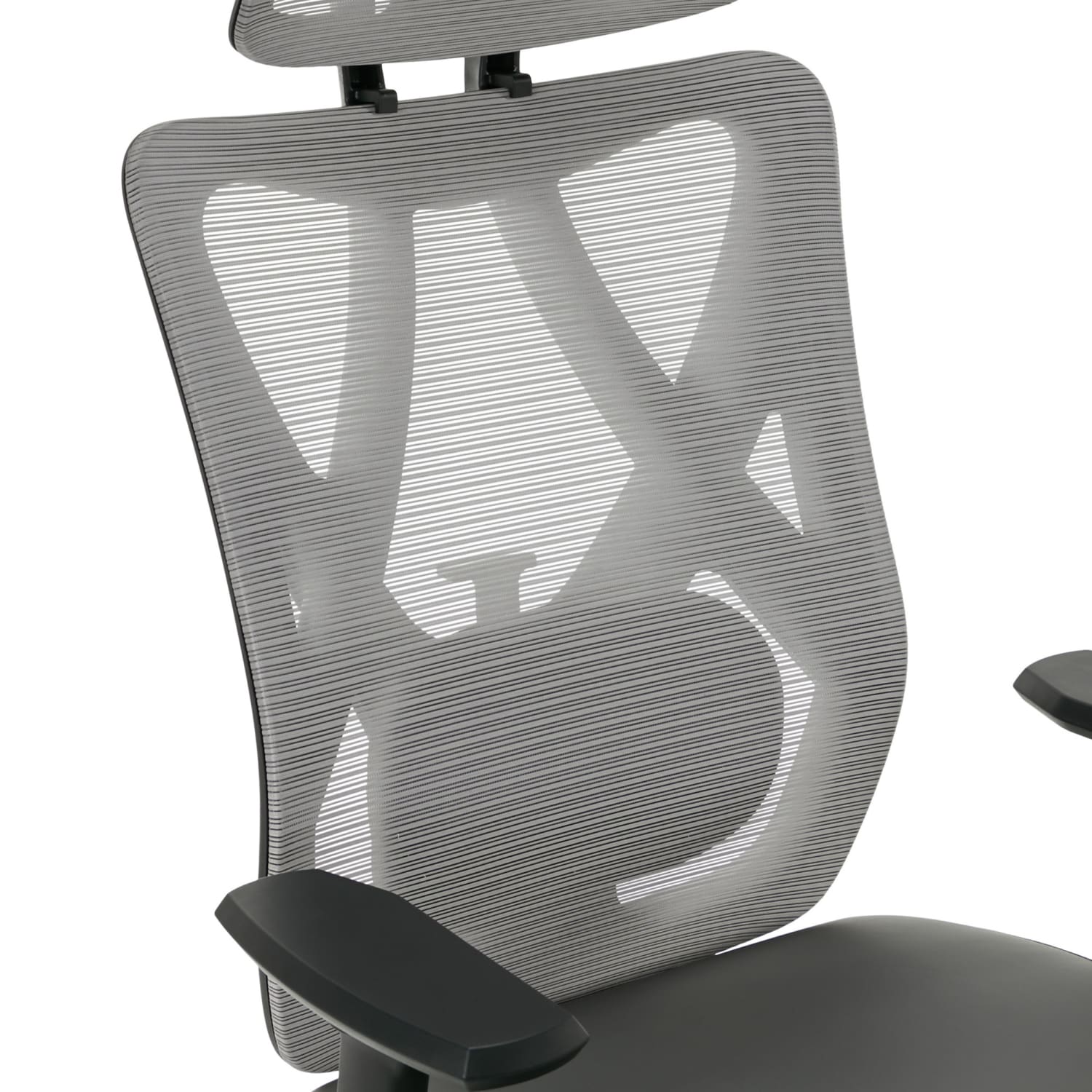 Serta SitTrue Ridgefield Ergonomic Mesh/Vegan Leather High-Back Task Office Chair, Gray/Black - Image 9