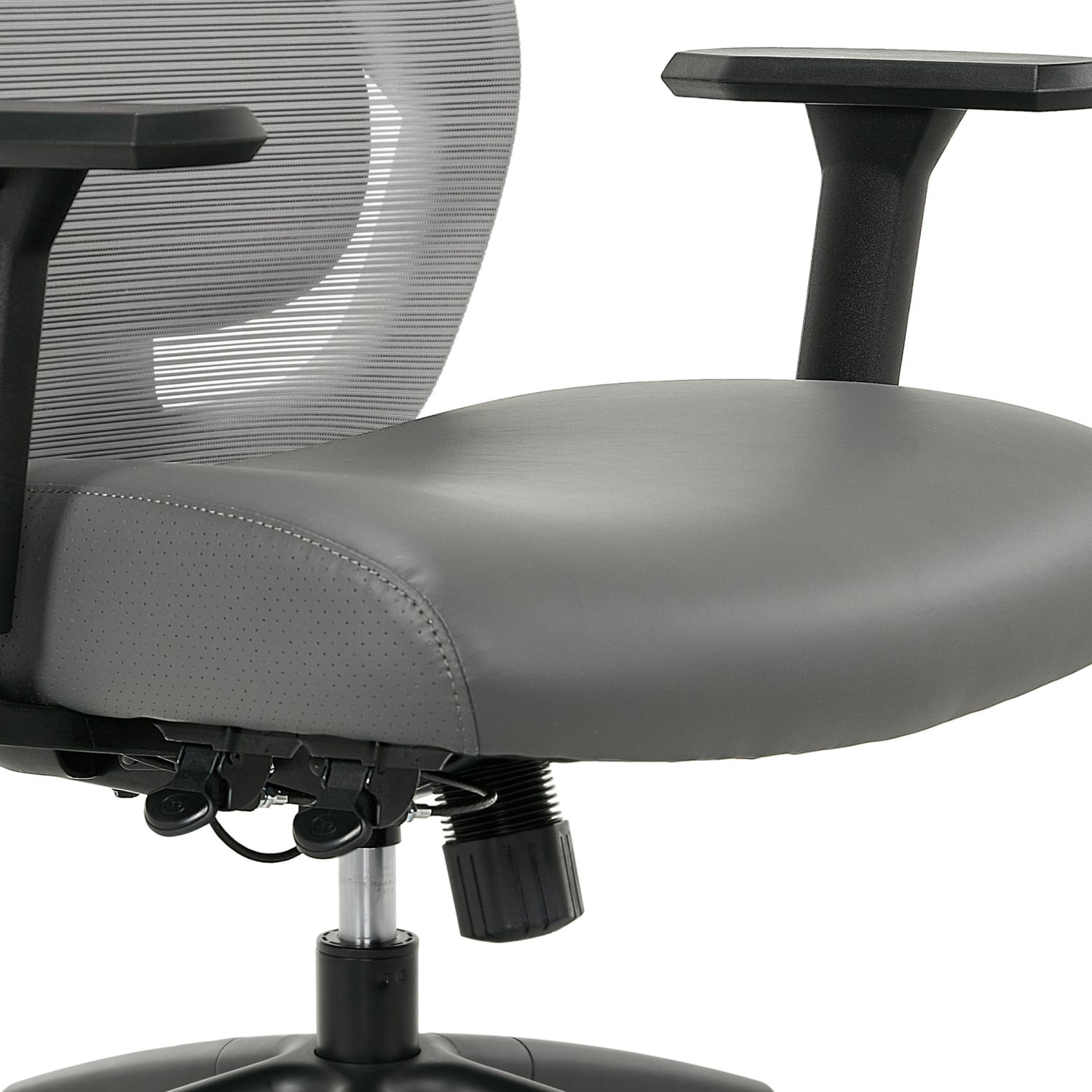 Serta SitTrue Ridgefield Ergonomic Mesh/Vegan Leather High-Back Task Office Chair, Gray/Black - Image 10