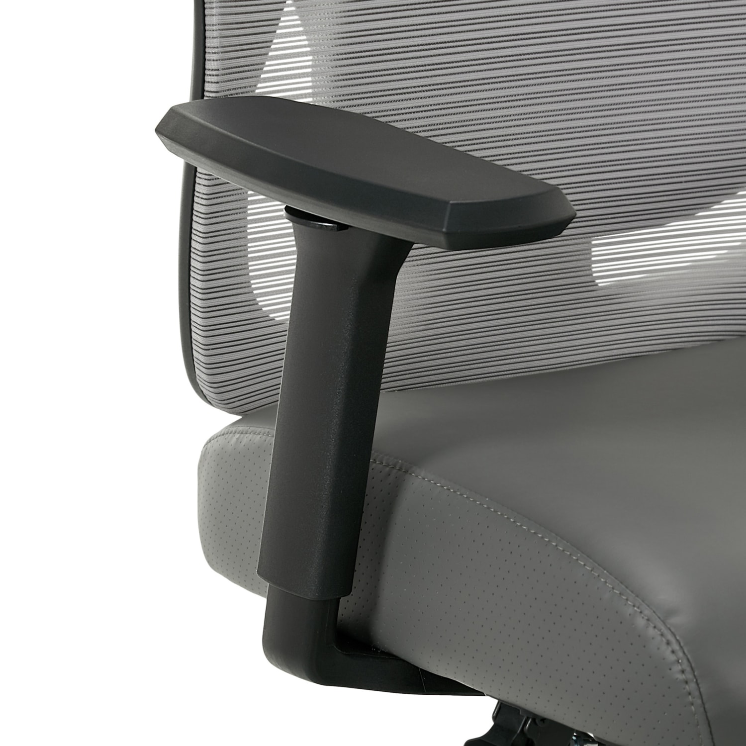 Serta SitTrue Ridgefield Ergonomic Mesh/Vegan Leather High-Back Task Office Chair, Gray/Black - Image 11