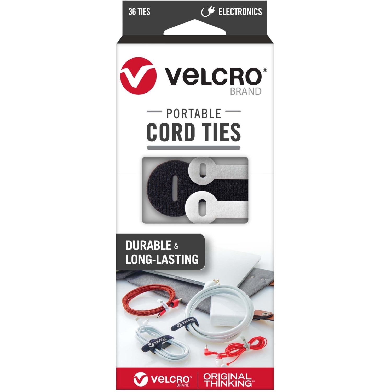 VELCRO Portable Cord Ties - Cable Tie - Multi - 36 / Pack