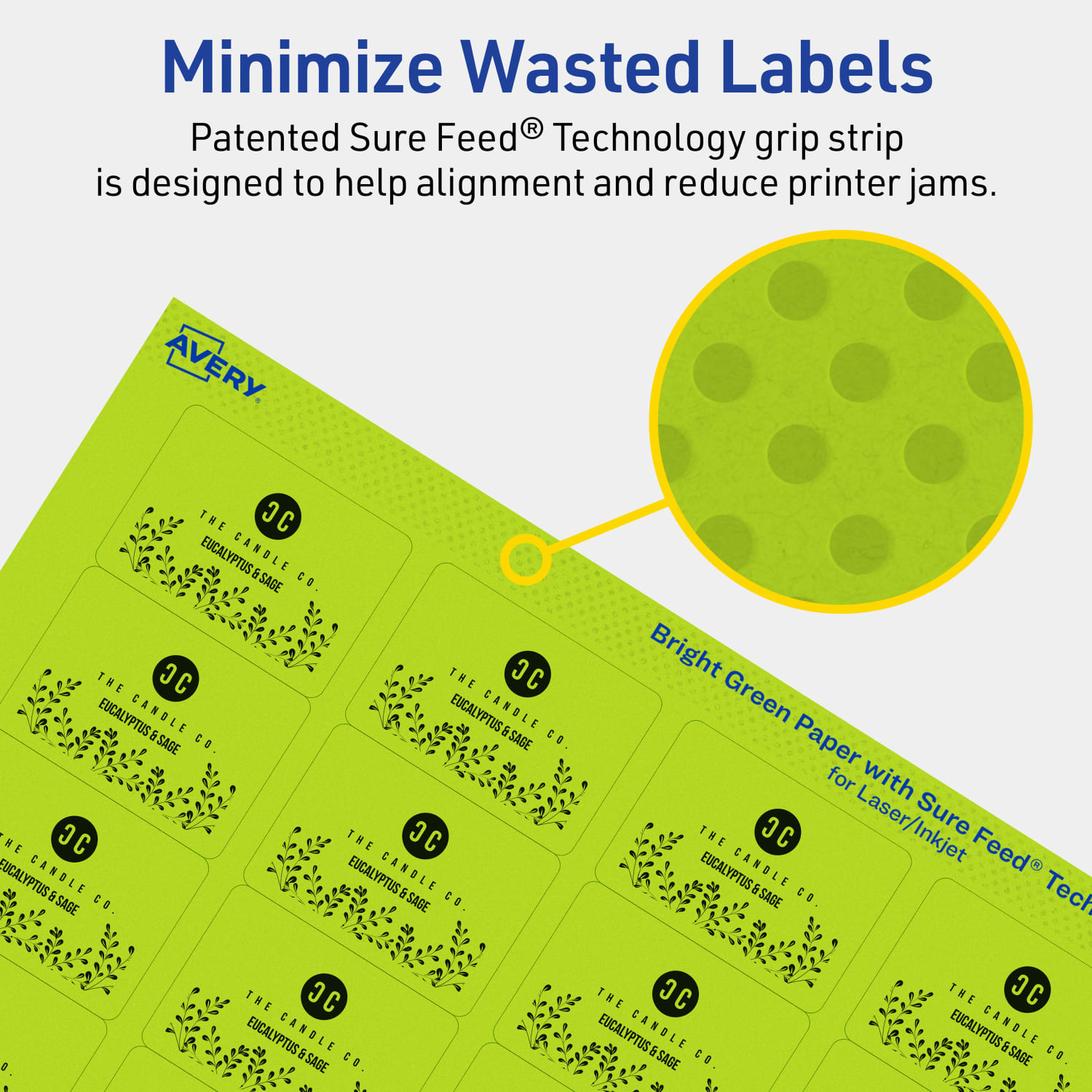 Avery Printable Labels With Sure Feed Technology, 94226-BGP20, Rectangle, 1-1/4in x 1-3/4in, Matte Bright Green, Pack of 640 - Image 5