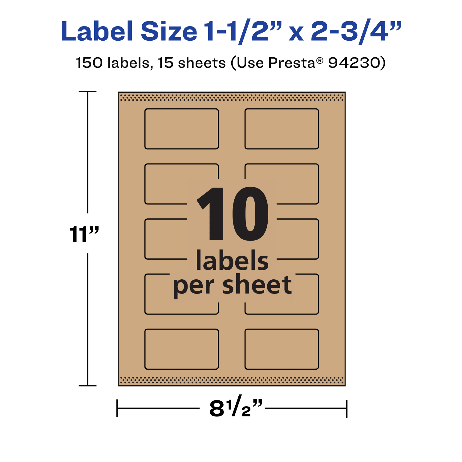 Avery Kraft Permanent Labels With Sure Feed, 94230-KMP15, Rectangle, 1-1/2in x 2-3/4in, Brown, Pack Of 150 - Image 6