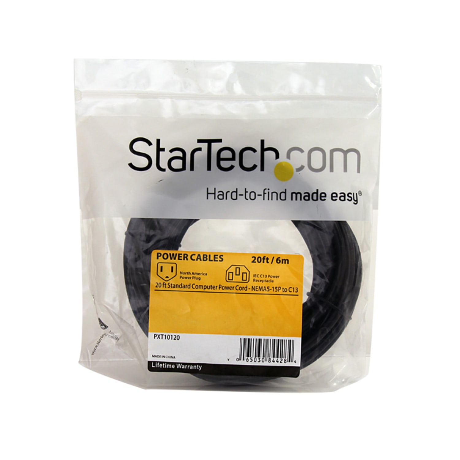 StarTech.com 20 ft Standard Computer Power Cord - NEMA5-15P to C13 - Image 5