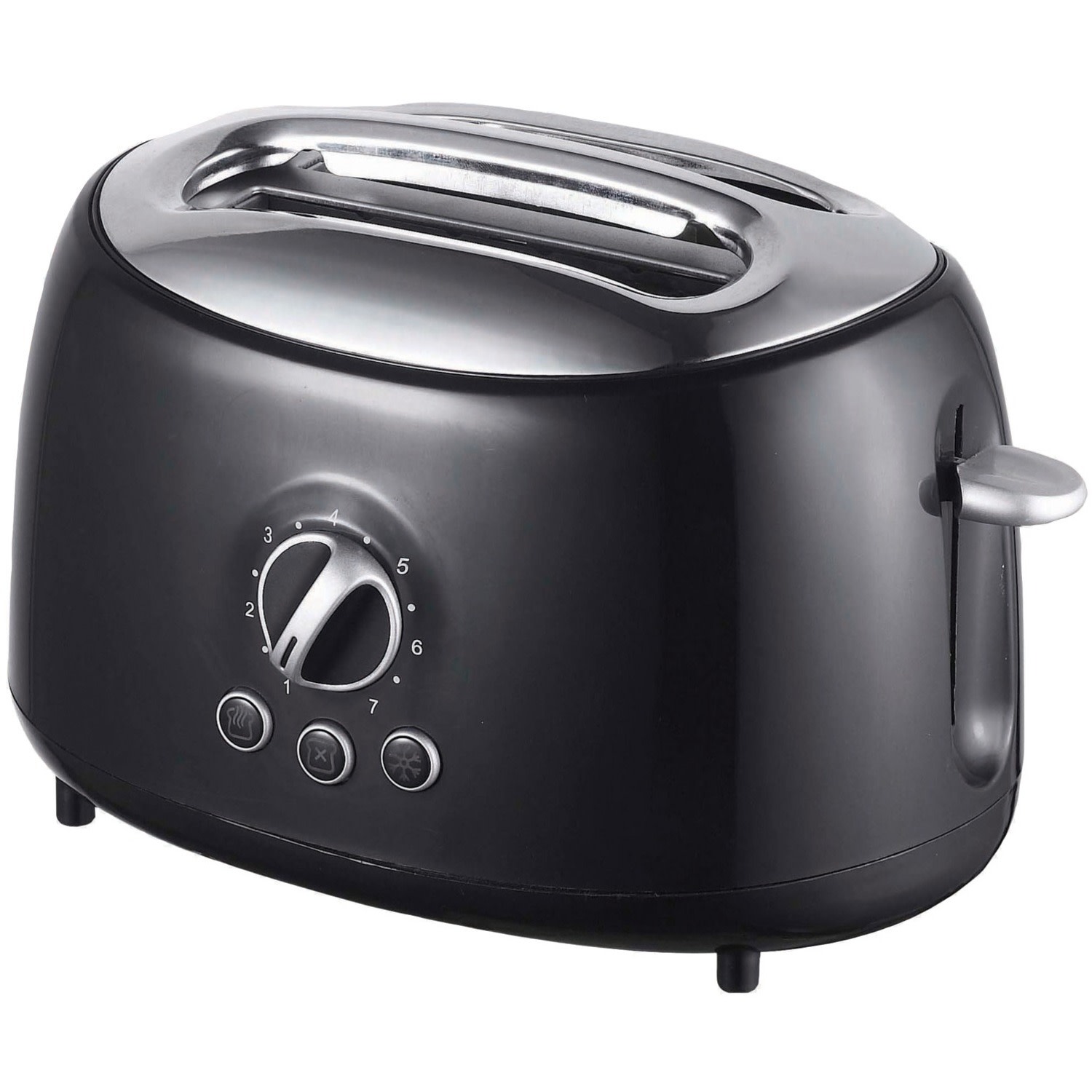 Brentwood TS-270BK Cool Touch 2-Slice Extra Wide Slot Retro Toaster, Black - 700 W - Toast, Bagel, Bread, Waffle, Browning, Reheat, Defrost
