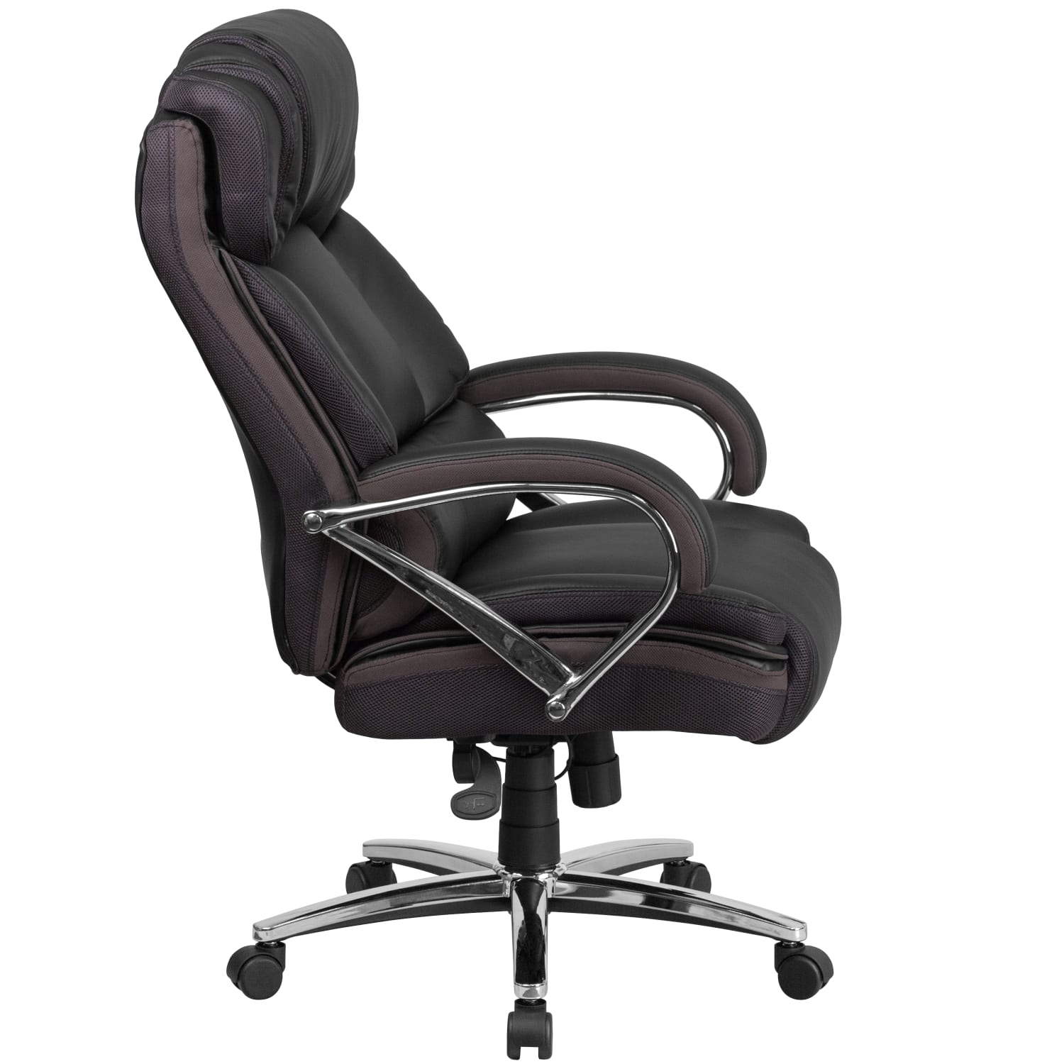 Flash Furniture Hercules Big  Tall Ergonomic LeatherSoft Faux Leather Office Chair With Chrome Base And Arms BlackGray PopularChairscom