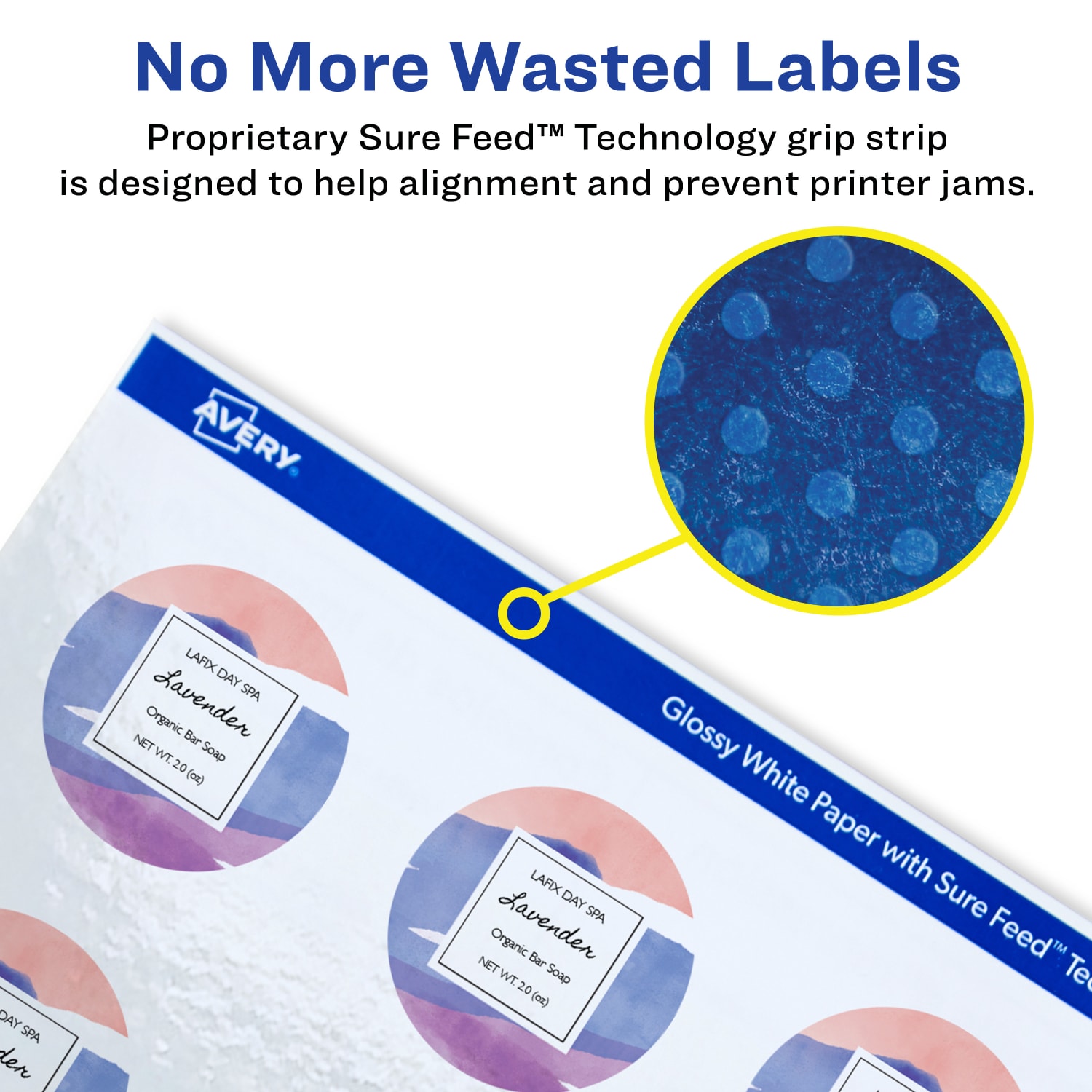 Avery Glossy Permanent Labels With Sure Feed, 94500-WGP25, Round, 1in Diameter, White, Pack Of 1,200 - Image 5