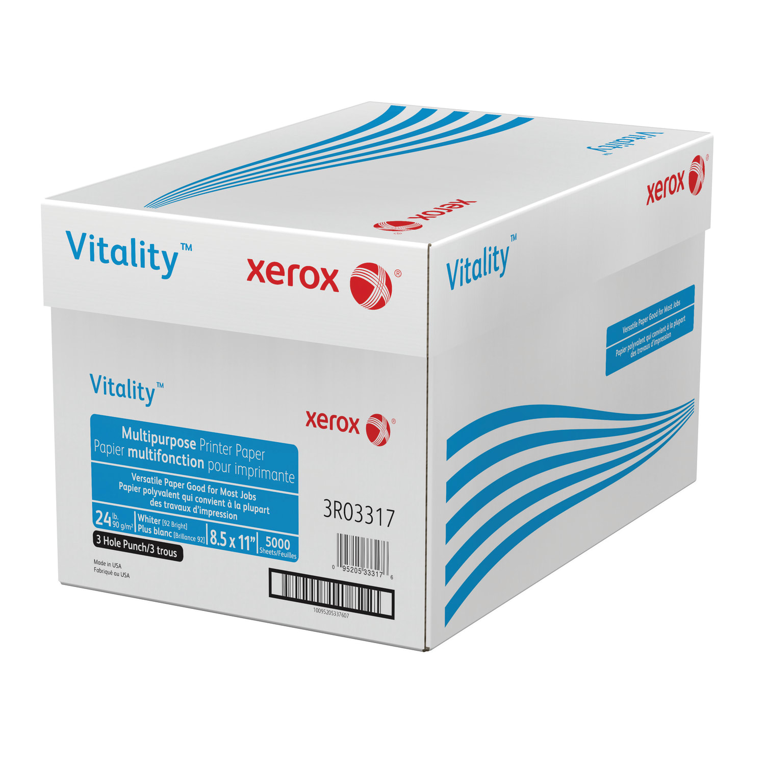 Xerox Vitality 3-Hole Punched Multi-Use Printer & Copy Paper, 10 Reams, White, Letter Size, 5000 Sheets Per Case, 24 Lb, 92 Brightness - 3R3317 - Image 5