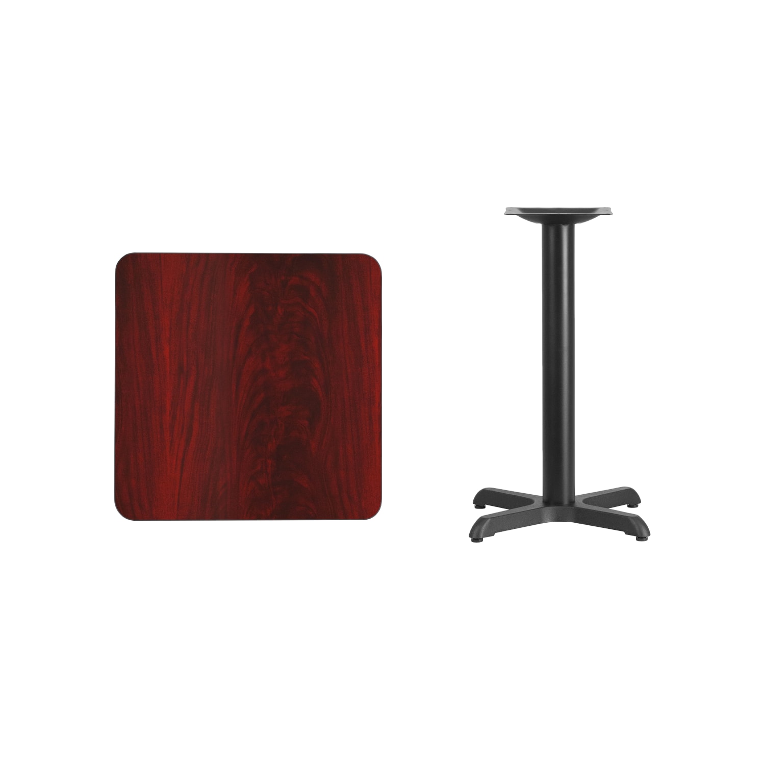 Flash Furniture Square Table With X-Style Base, 31-3/16inH x 24inW x 24inD, Mahogany - Image 4
