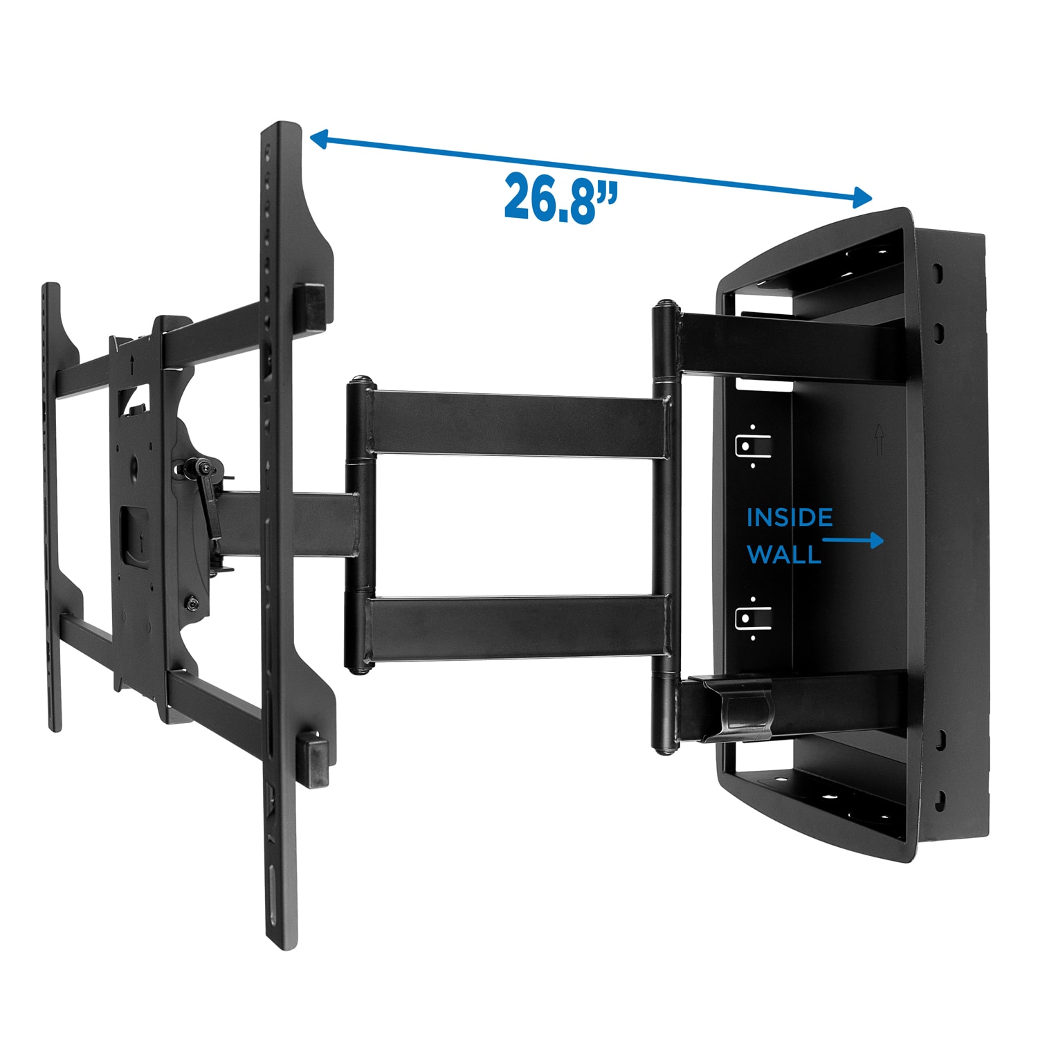 Mount-It! MI-381 Recessed TV Wall Mount, 18inH x 29inW x 5inD, Black - Image 3
