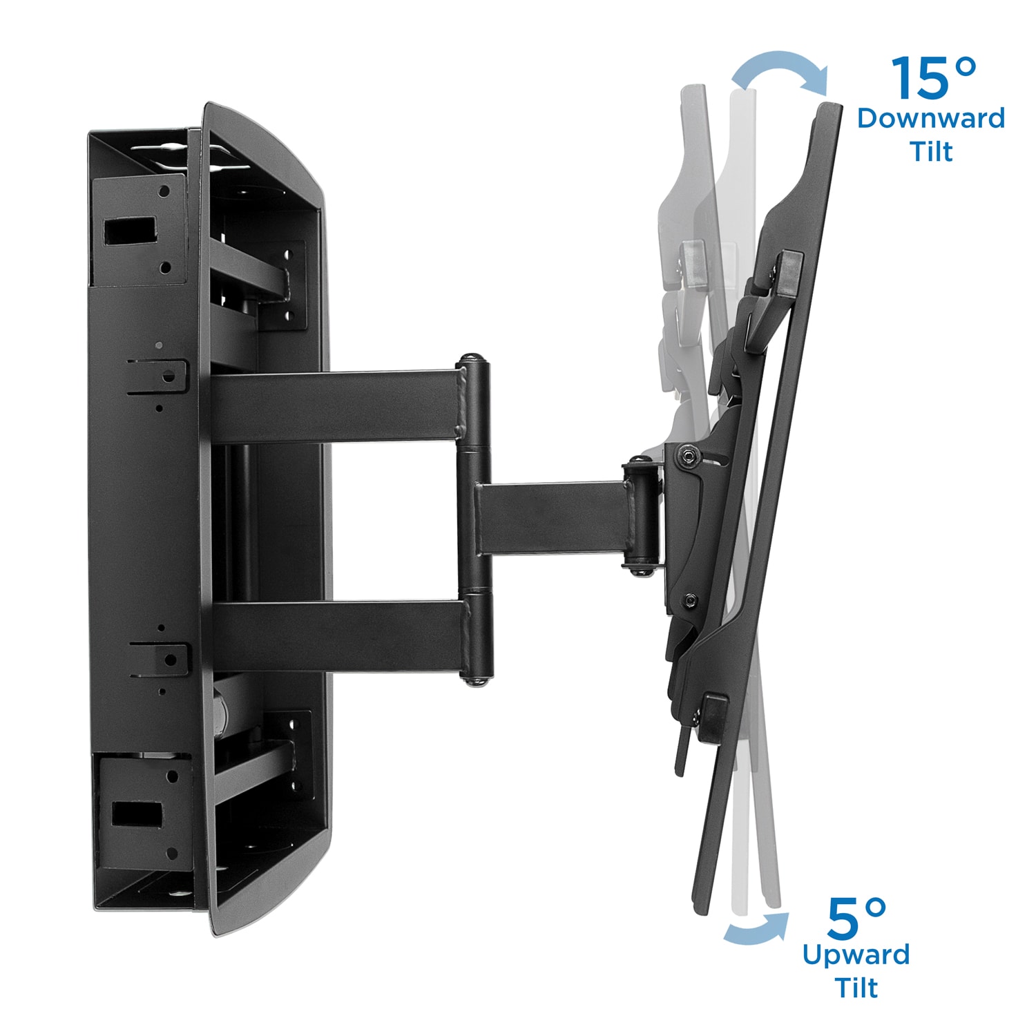 Mount-It! MI-381 Recessed TV Wall Mount, 18inH x 29inW x 5inD, Black - Image 4