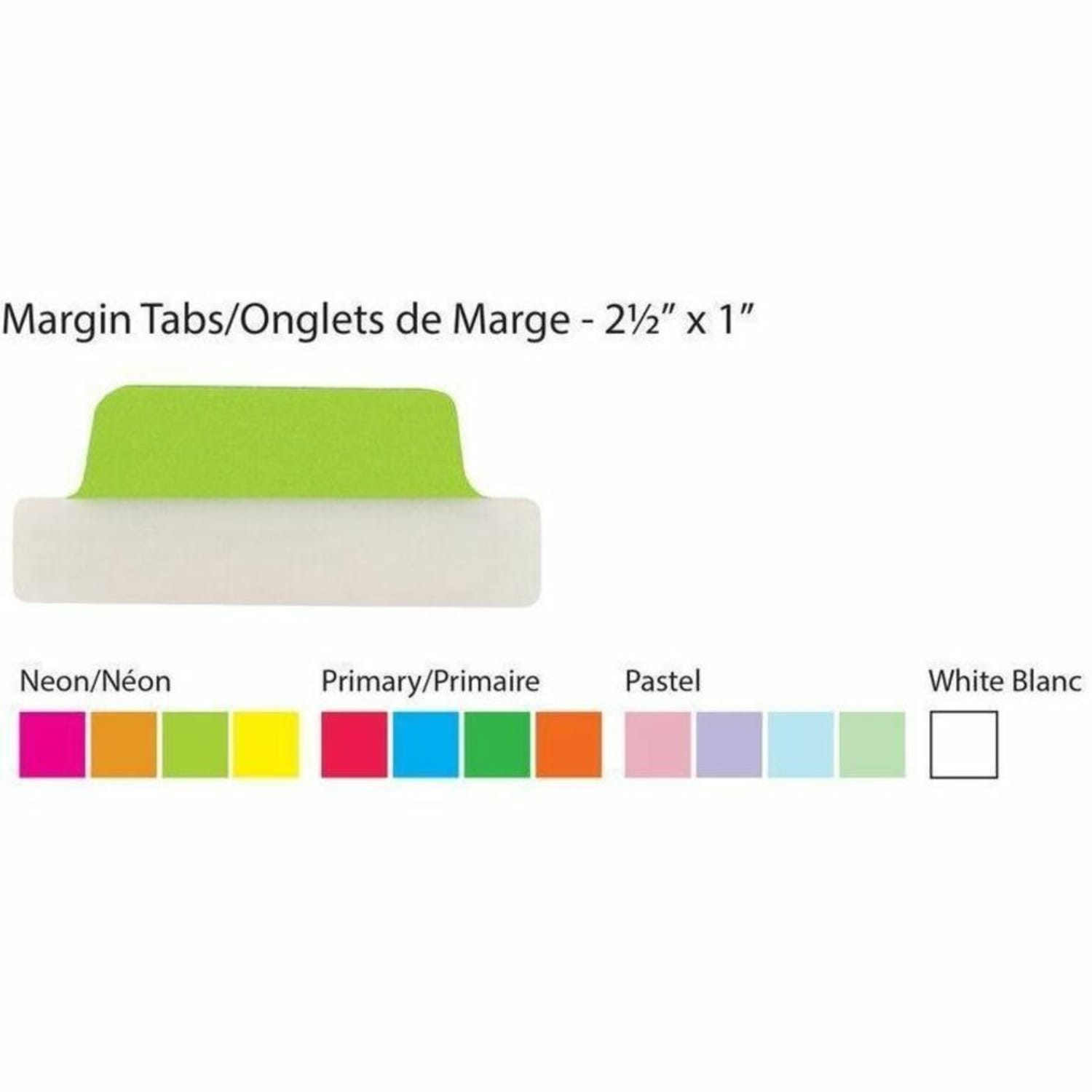 Avery UltraTabs Repositionable Margin Tabs - Write-on Tab(s) - 1in Tab Height x 2.50in Tab Width - Assorted Pastel Tab(s) - 48 / Pack - Image 3