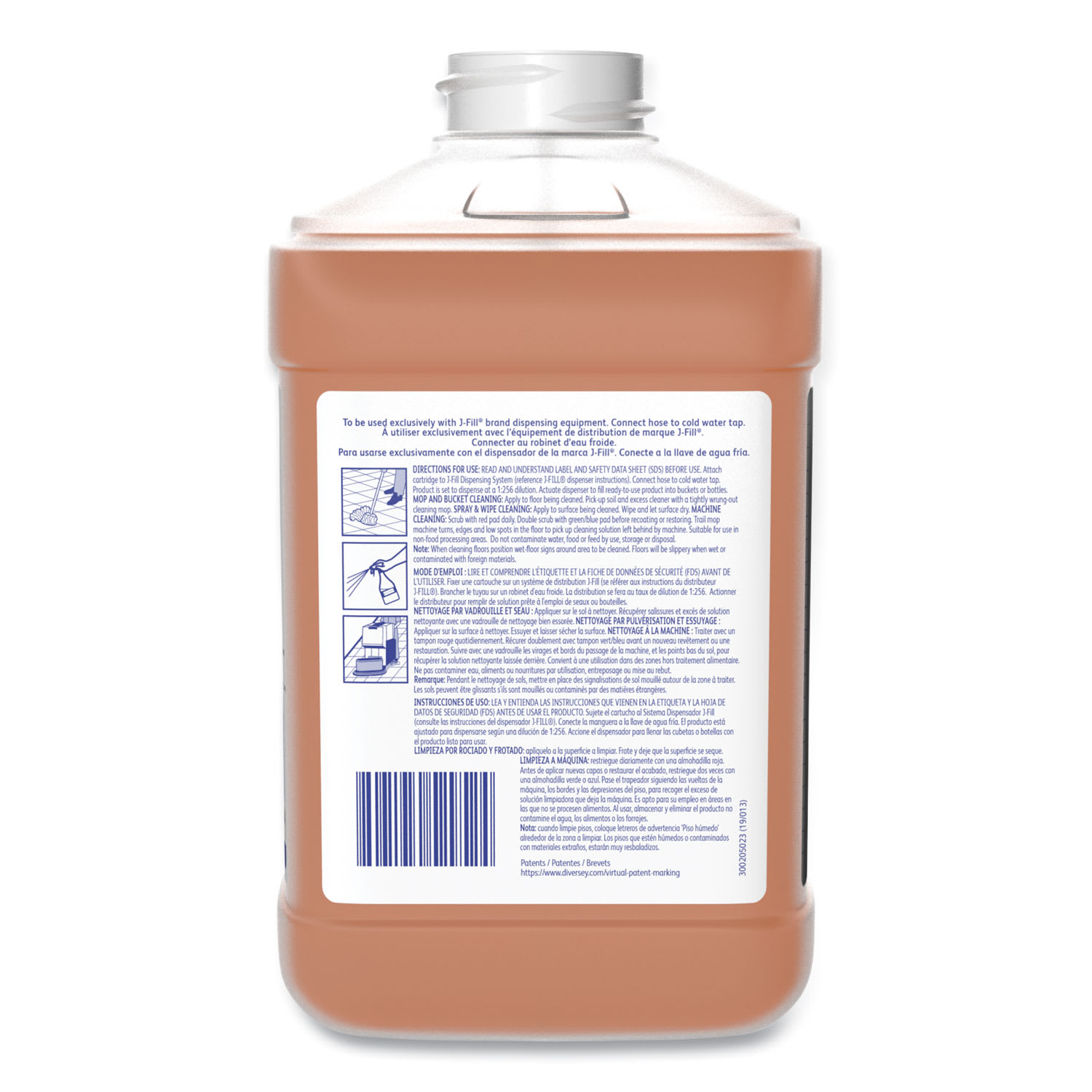 Diversey Stride Neutral Cleaner, Fragrance Free, 2.5 L Bottle - Image 4