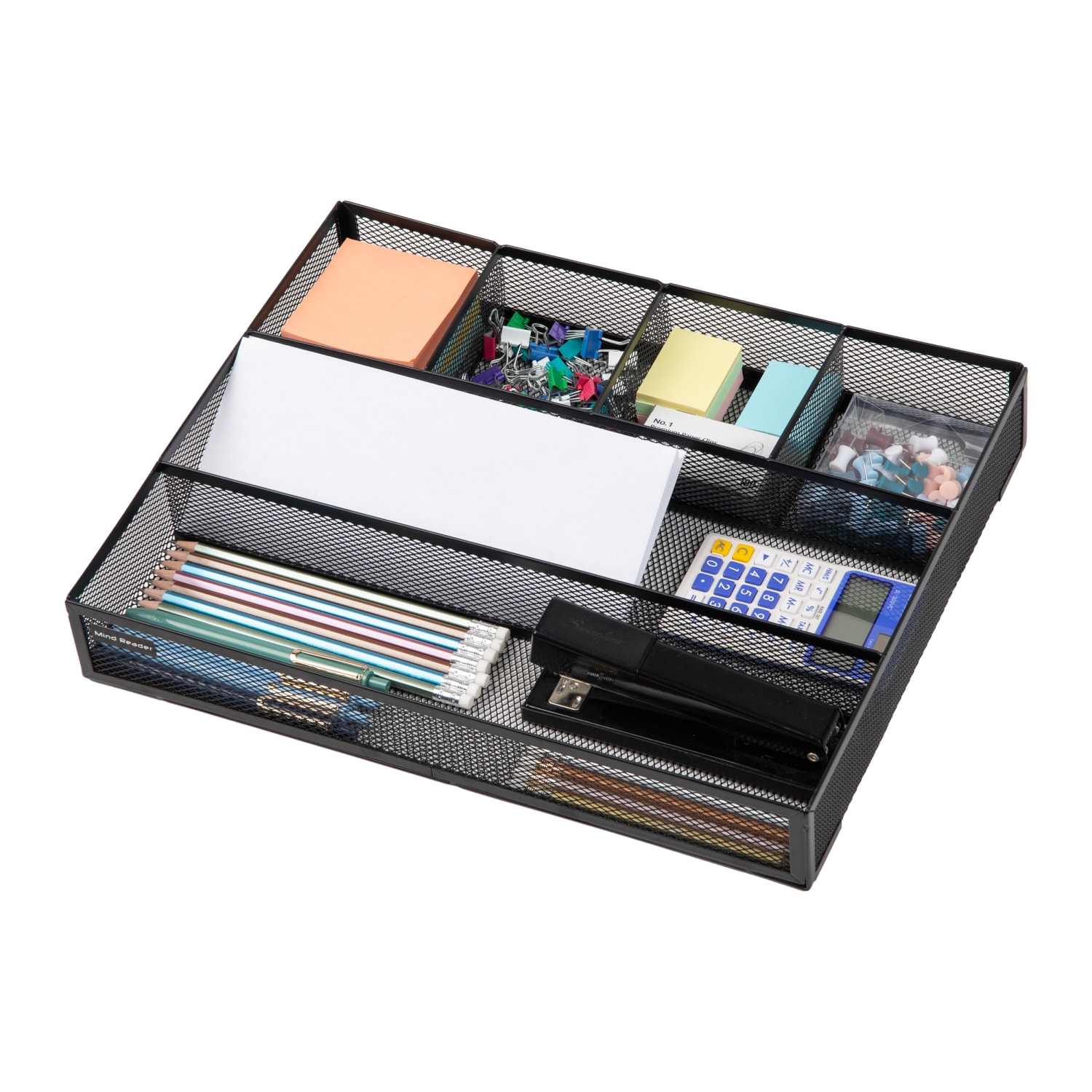Mind Reader Drawer Organizer Utensil Organizer Desk Organizer, 2-1/4inH x 12inW x 15in L, Black, Set of 2 Organizers - Image 6