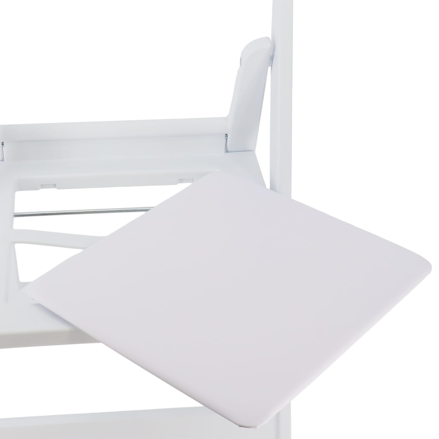 Elama Plastic Folding Resin Chairs, White, Set Of 4 Chairs - Image 9