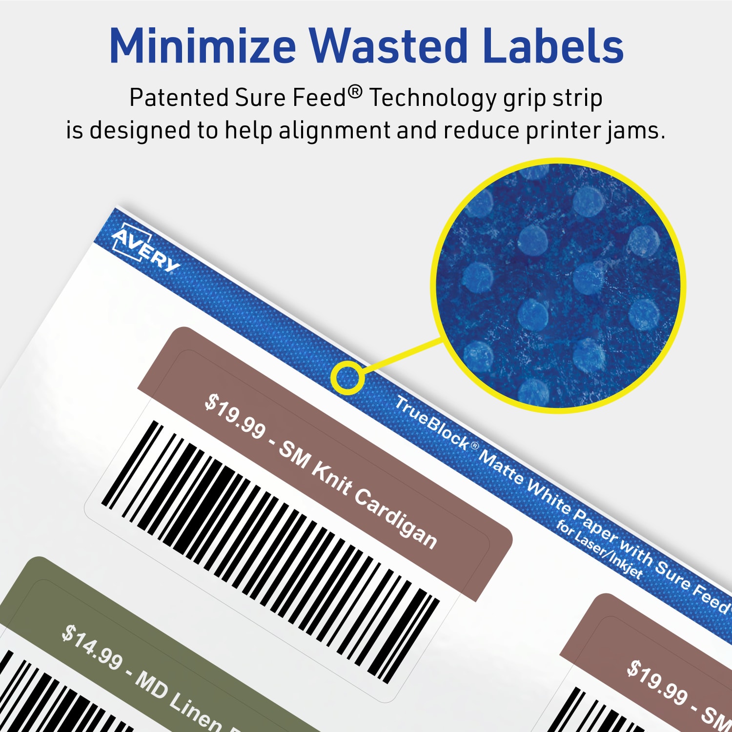 Avery Print-To-The-Edge TrueBlock Labels With Sure Feed, 94230-TWMP50, Rectangle, 1-1/2in x 2-3/4in, Matte White, Pack Of 500 - Image 5