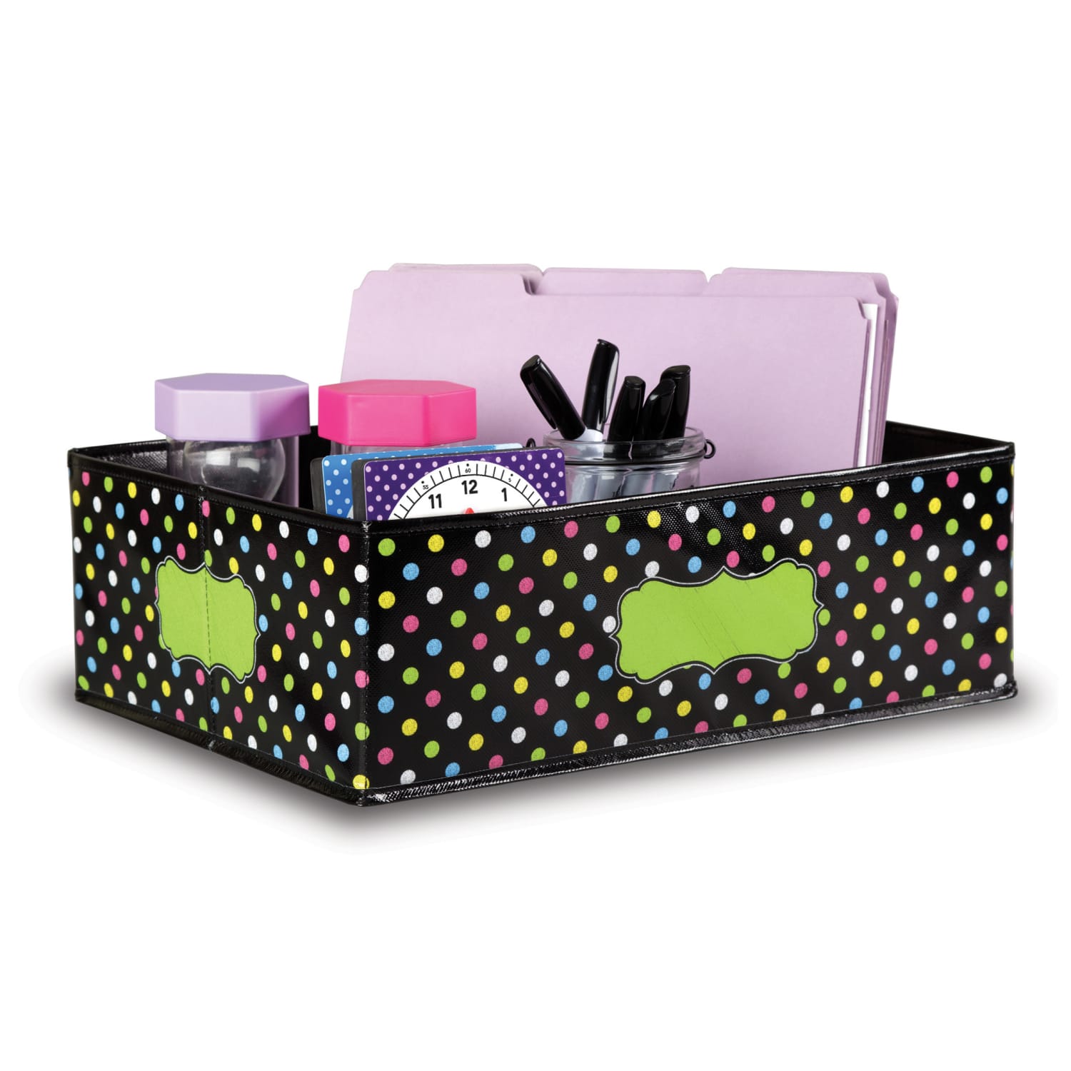 Teacher Created Resources Storage Bin, 16in x 11in x 5in, Chalkboard Brights, Pack Of 2 - Image 3