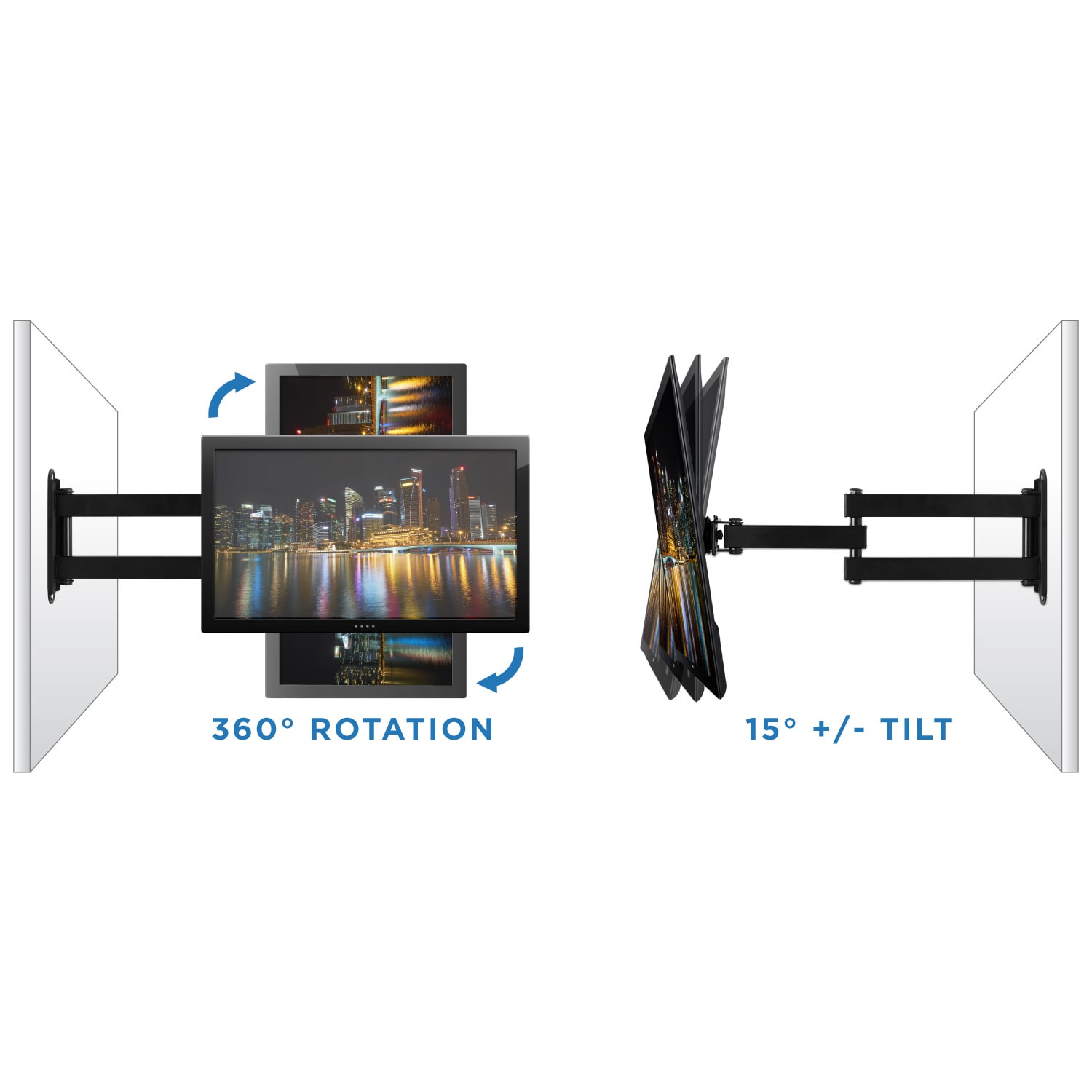 Mount-It! MI-2042L TV Wall Mount, 10inH x 32inW x 2.5inD, Black - Image 6