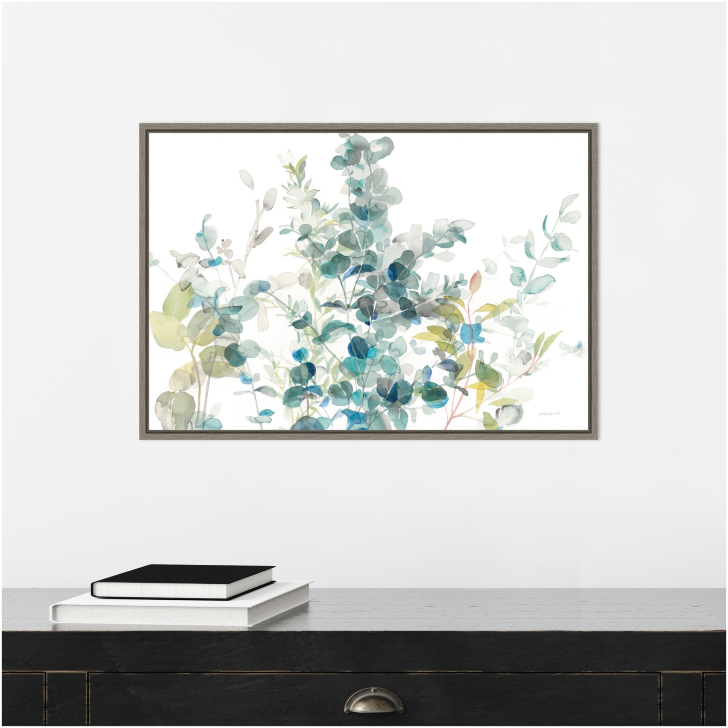 Amanti Art Eucalyptus I White Crop by Danhui Nai Framed Canvas Wall Art Print, 16inH x 23inW, Greywash - Image 5