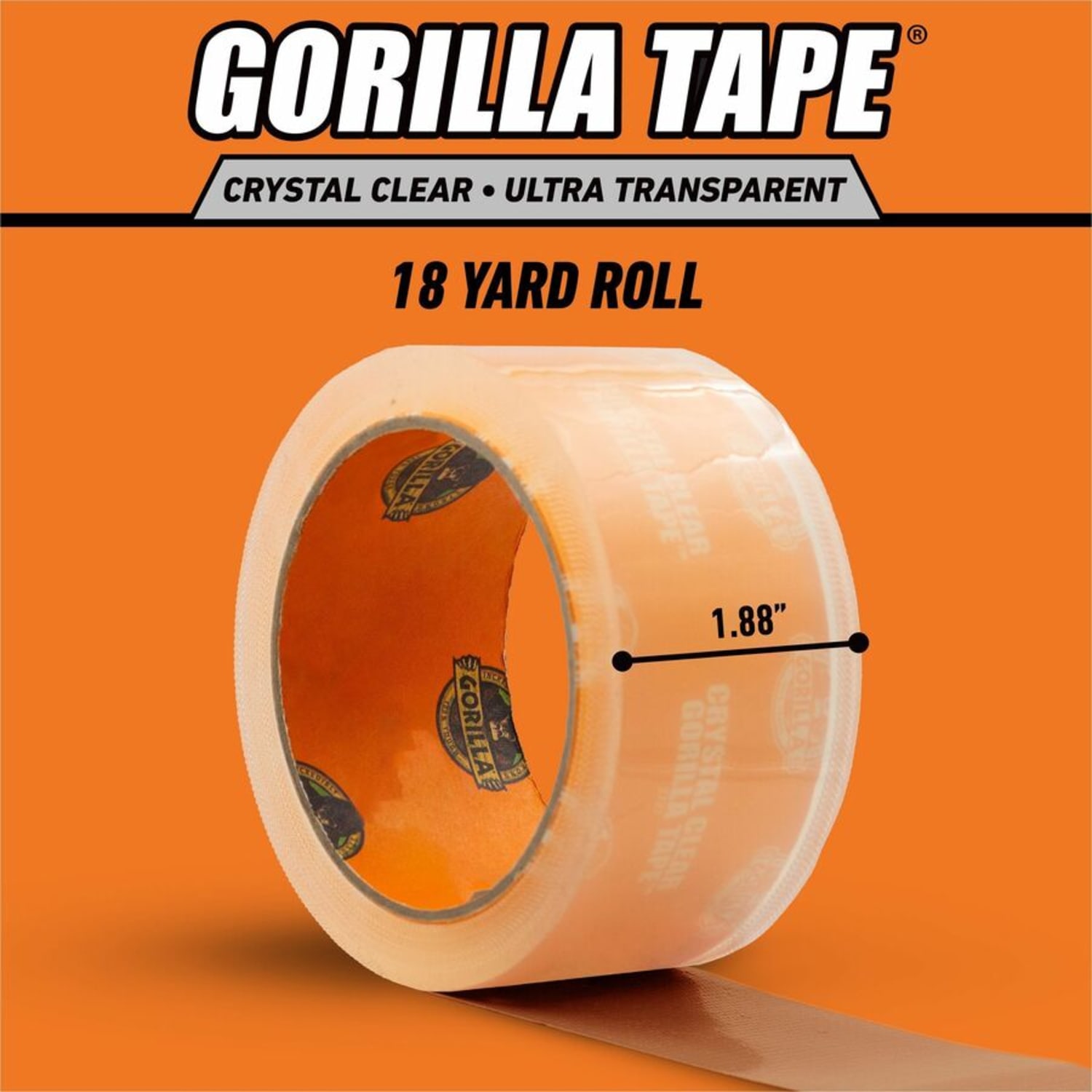 Gorilla Crystal Clear Tape - 18 yd Length x 1.88in Width - Clear - 1 Each - Image 6