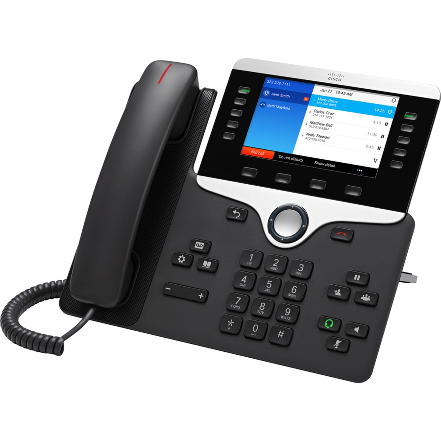 Cisco 8841 IP Phone - Corded - Corded - Wall Mountable - Charcoal - 5 x Total Line - VoIP - Caller ID - Speakerphone - Image 5