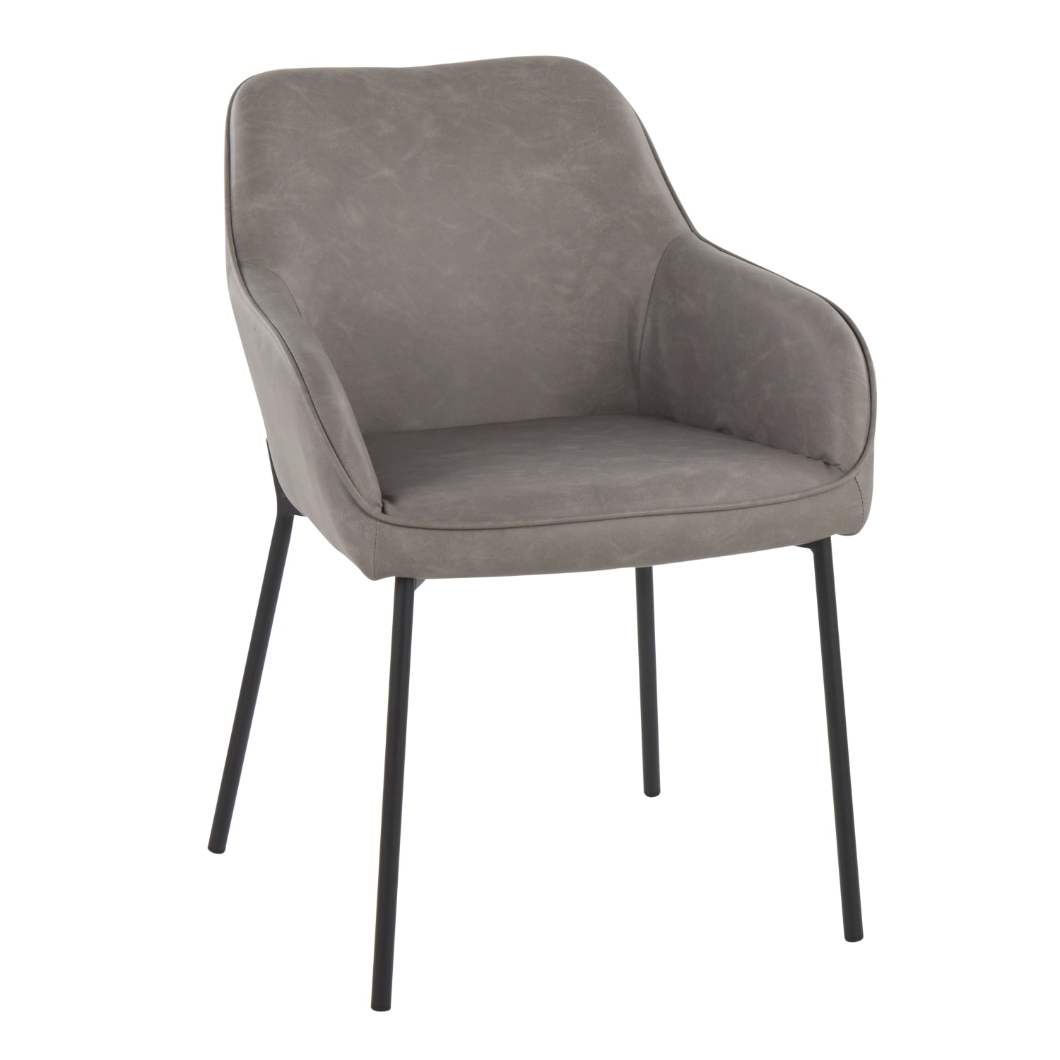 LumiSource Daniella Contemporary Dining Chairs, Gray/Black, Set Of 2 Chairs - Image 3