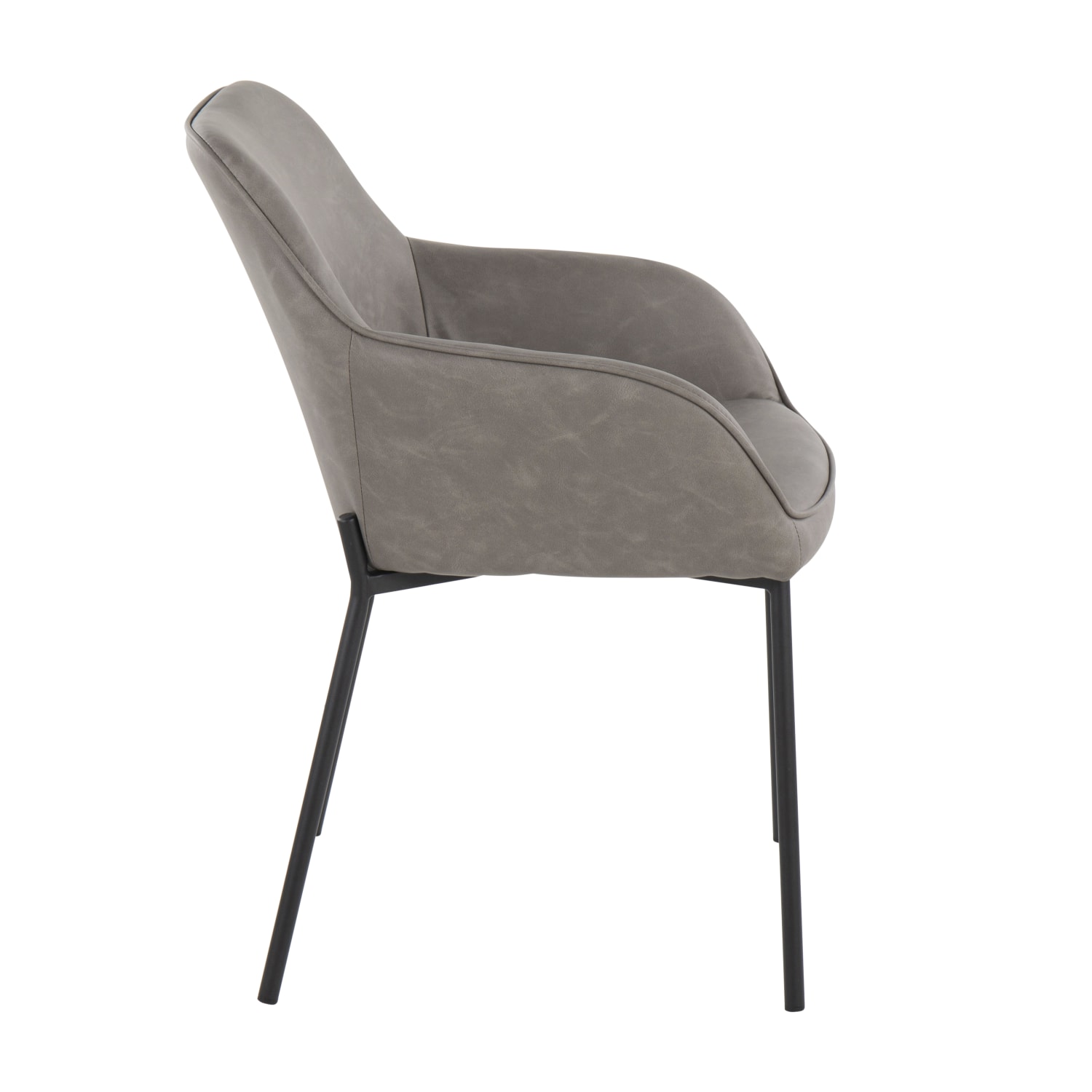 LumiSource Daniella Contemporary Dining Chairs, Gray/Black, Set Of 2 Chairs - Image 4