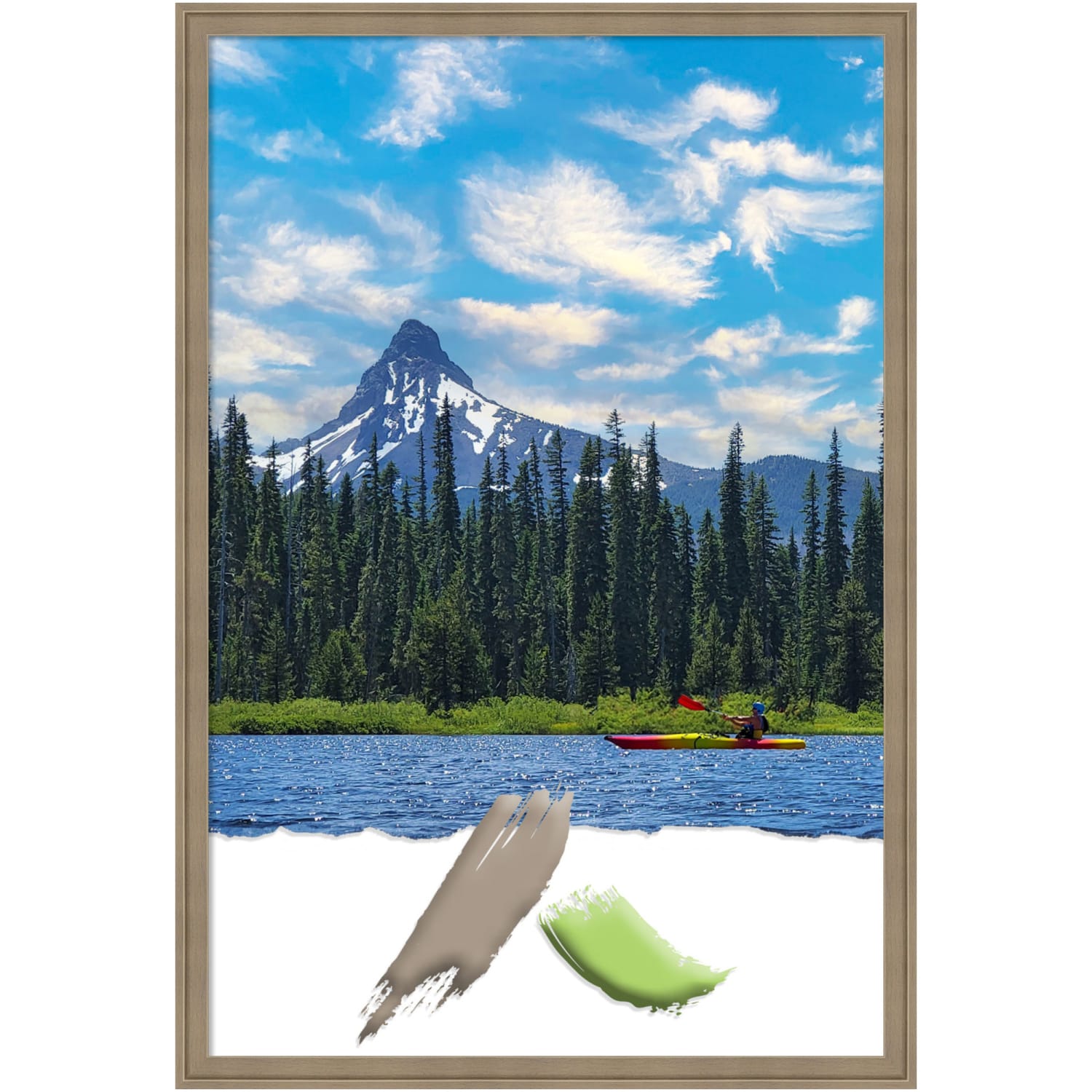 Amanti Art Florence Picture Frame, 26in x 38in, Opening Size 24in x 36in, Light Brown