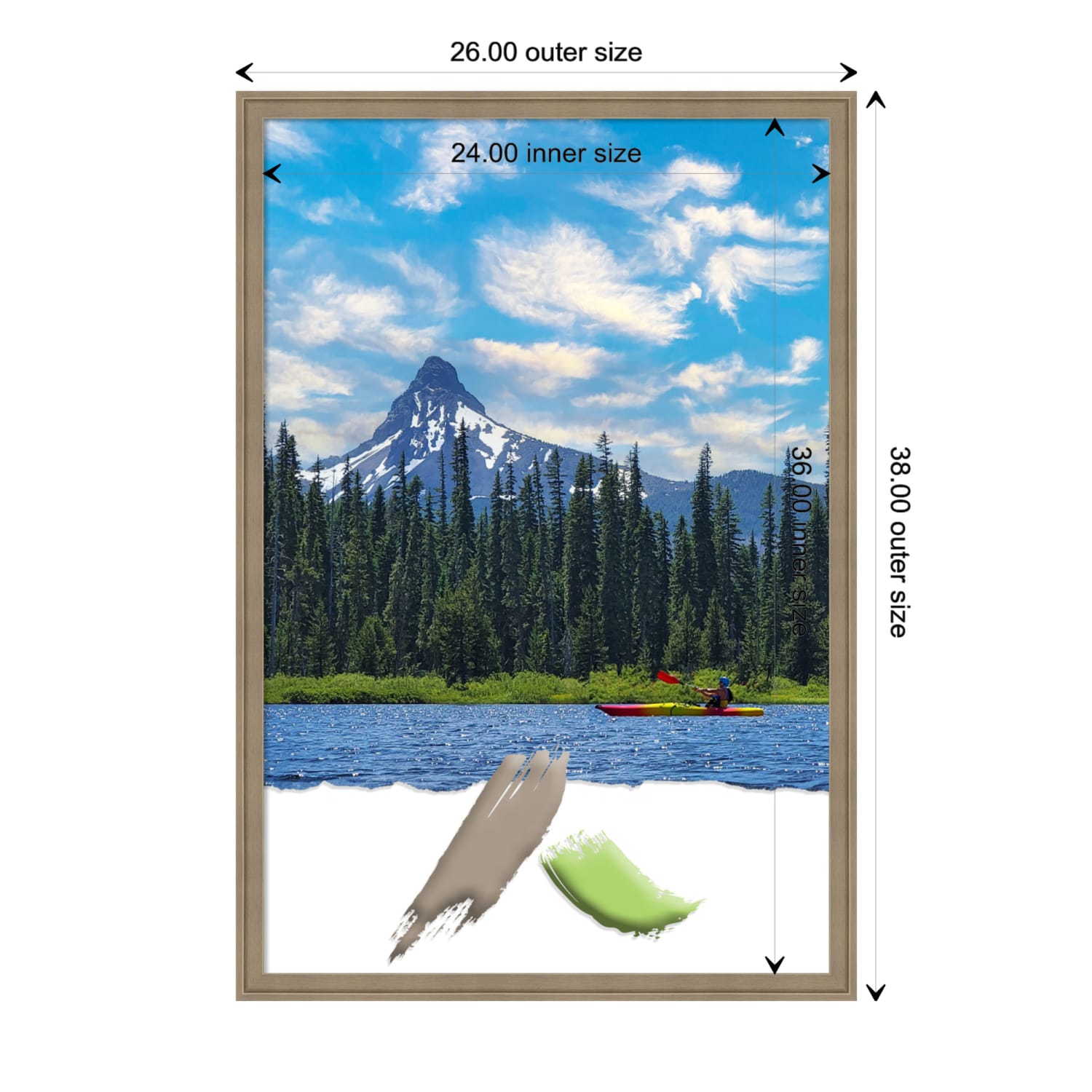 Amanti Art Florence Picture Frame, 26in x 38in, Opening Size 24in x 36in, Light Brown - Image 5