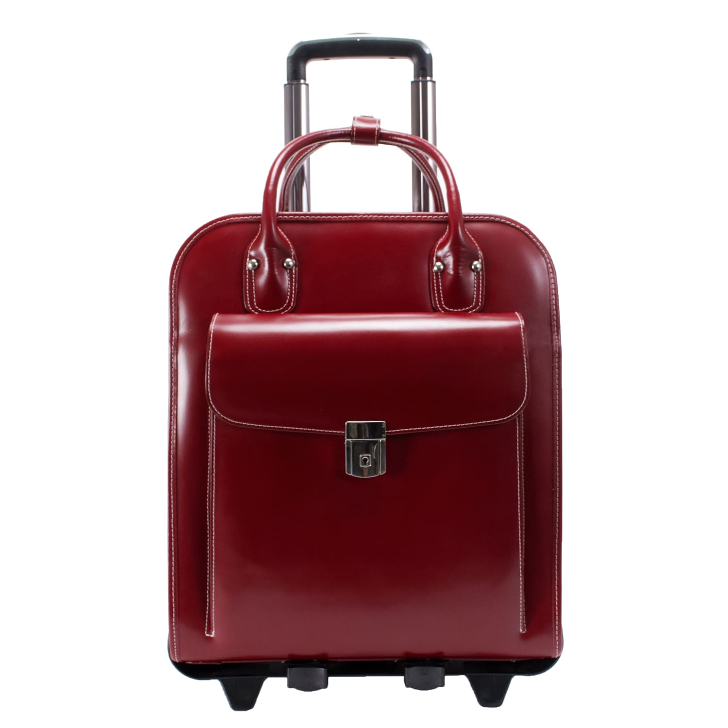 McKleinUSA La Grange Ladies Rolling Briefcase With 15.4in Laptop Pocket, Red - Image 4