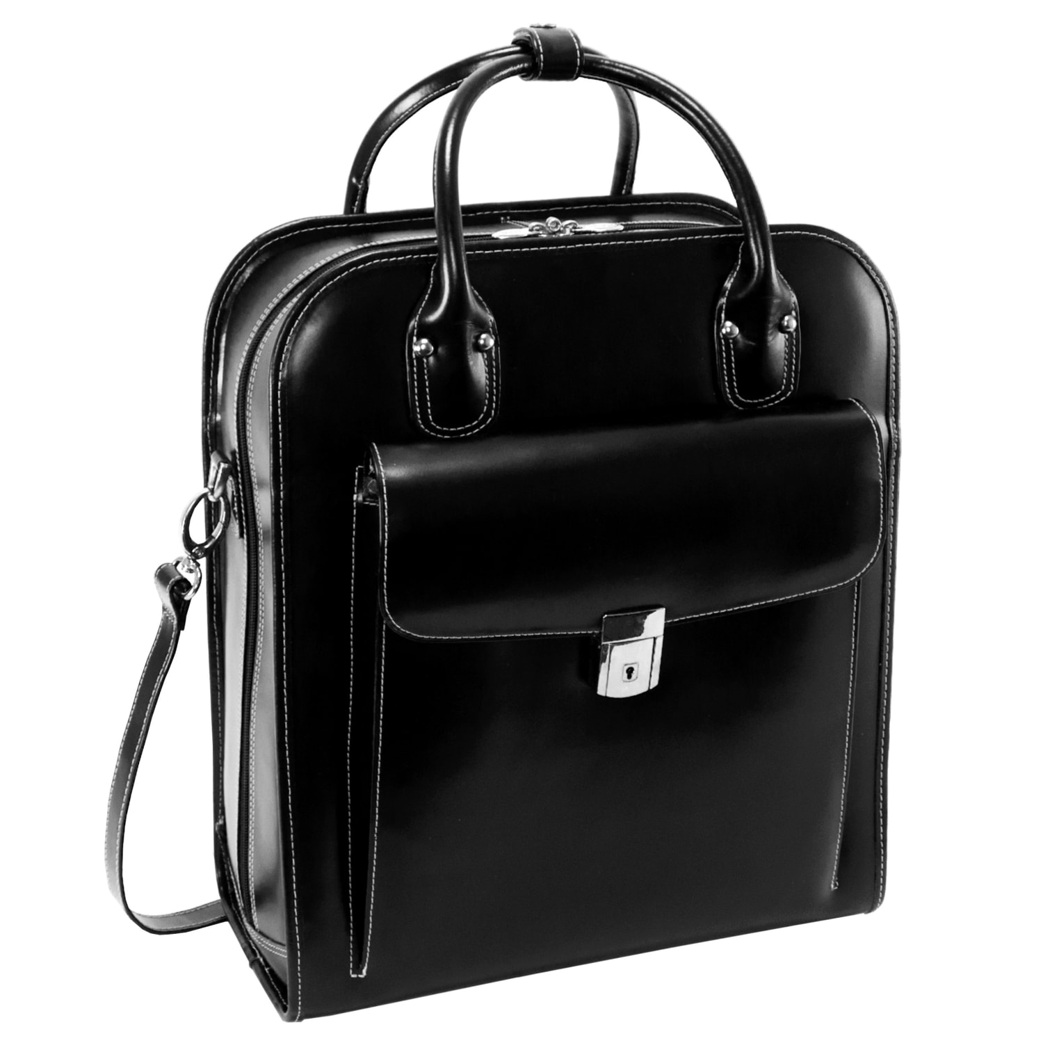 McKlein La Grange Ladies Rolling Briefcase With 15.4in Laptop Pocket, Black - Image 3