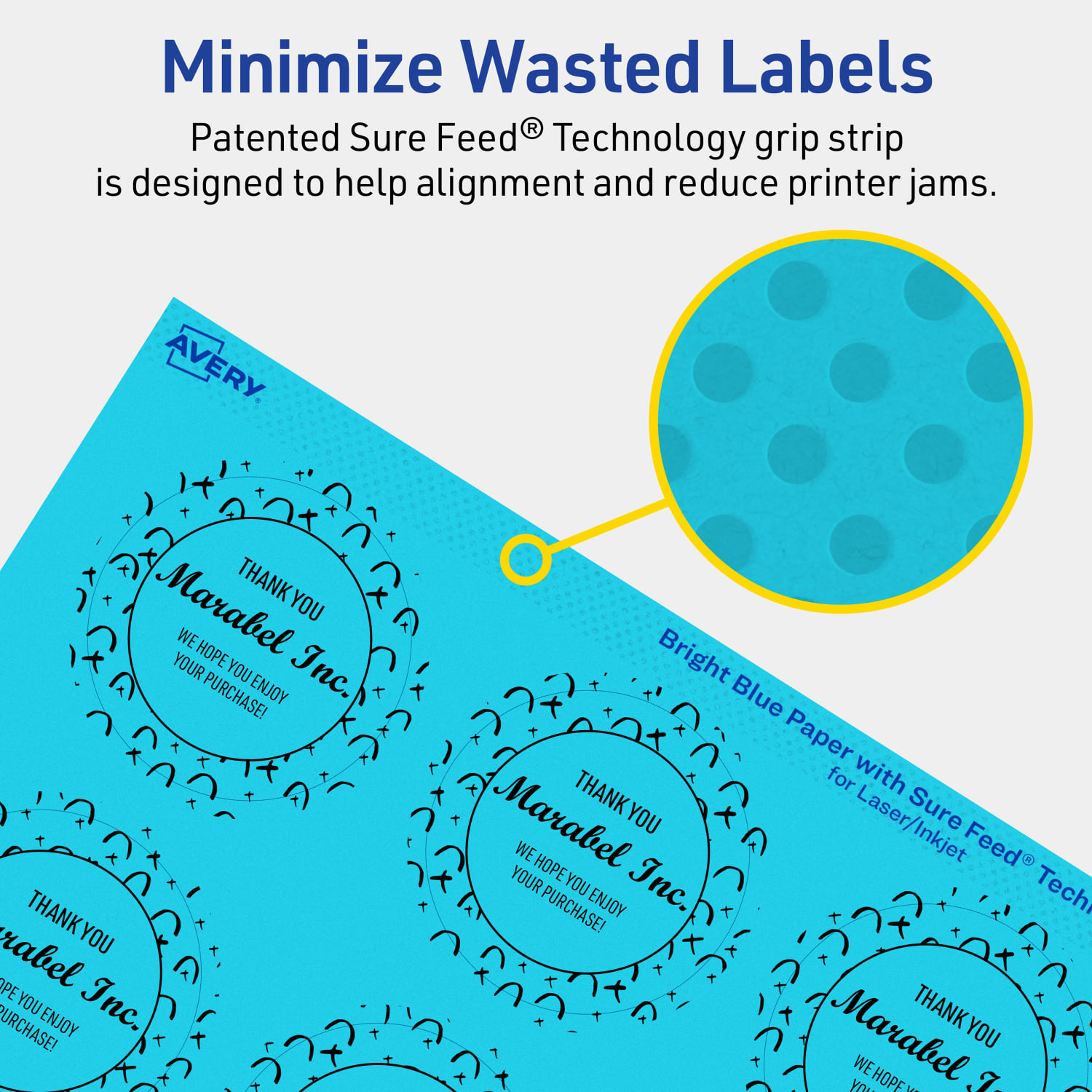 Avery Print-To-The-Edge Labels With Sure Feed Technology And Easy Peel Label Feature, 94501-BBP80, Round, 2in, Matte Bright Blue, Pack of 960 - Image 5