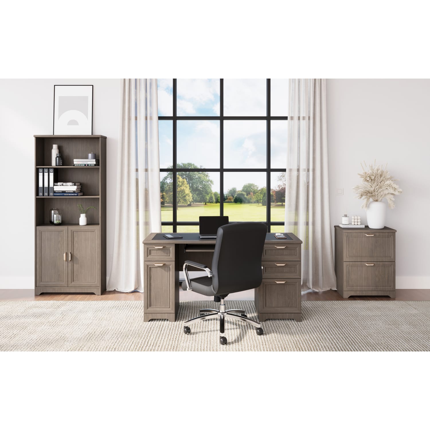 Realspace Magellan 23-1/2inW x 16-9/16inD Lateral 2-Drawer File Cabinet, Gray - Image 3