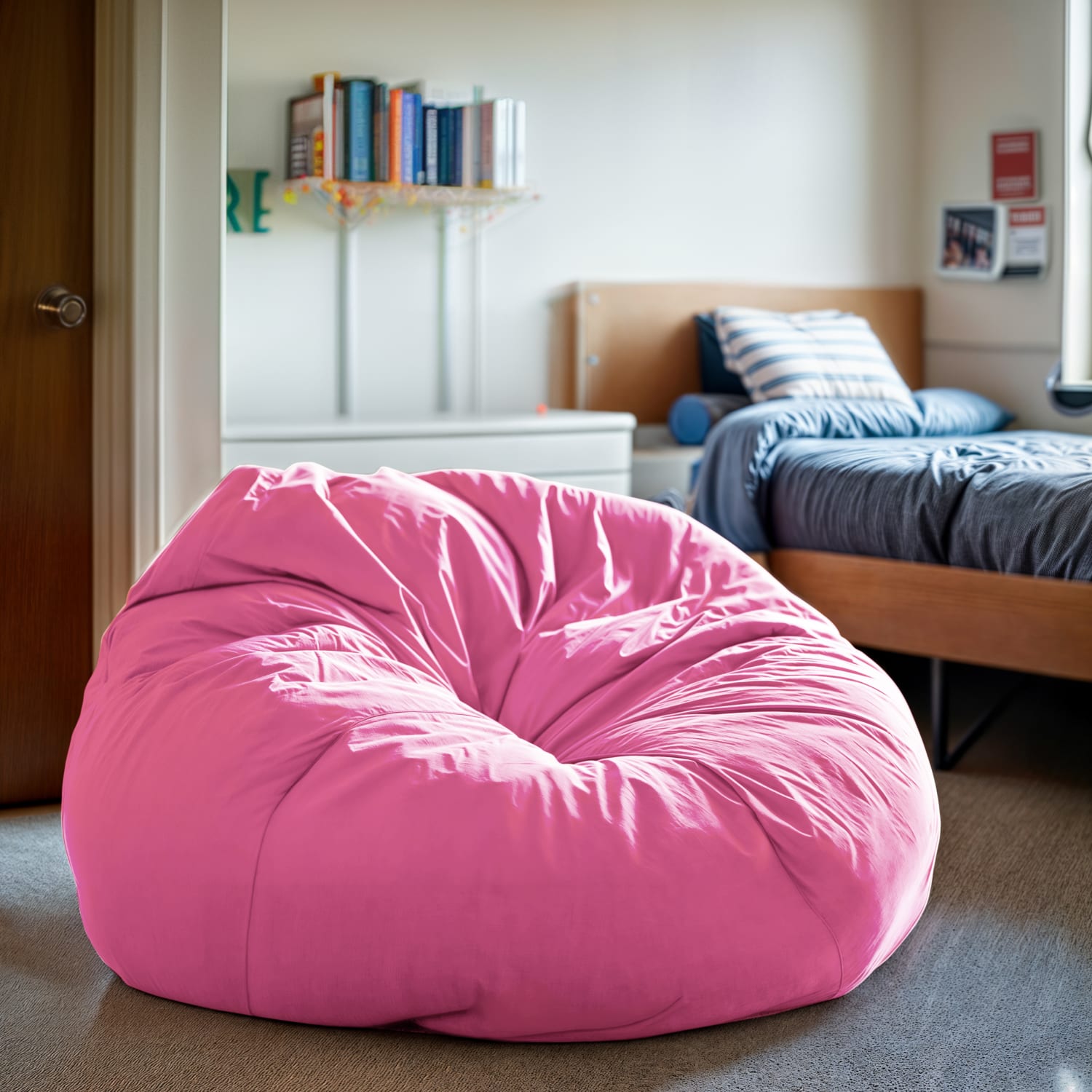 Flash Furniture Oversized Bean Bag Chair For Kids And Adults, Light Pink - Image 4