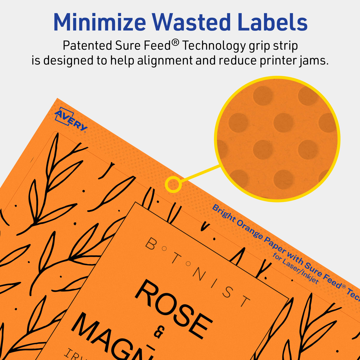 Avery Print-To-The-Edge Labels With Sure Feed Technology And Easy Peel, 94255-BOP40, Rectangle, 4-3/4in x 7-3/4in, Matte Bright Orange, Pack of 80 - Image 5