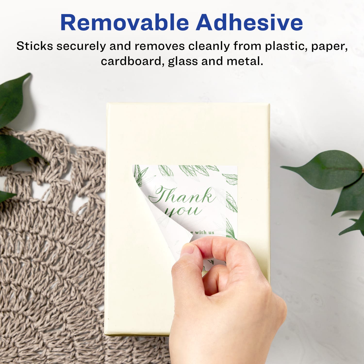 Avery Removable Labels With Sure Feed, 94105-RMP25, Square, 2-1/8in x 2-1/8in, White, Pack Of 300 Labels - Image 3