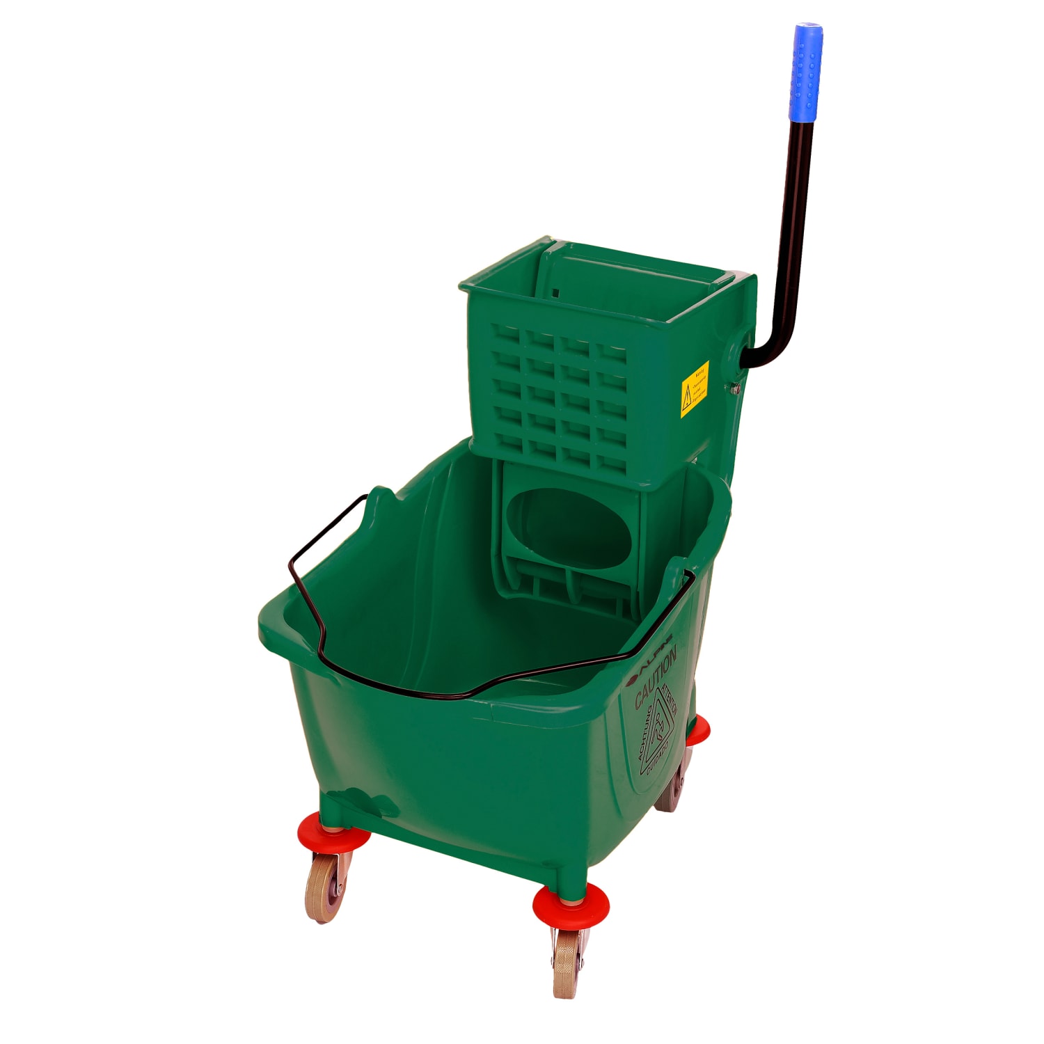Alpine PVC Mop Bucket With Side Wringer, 36 Qt, 35inH x 15inW x 25inD, Green - Image 3