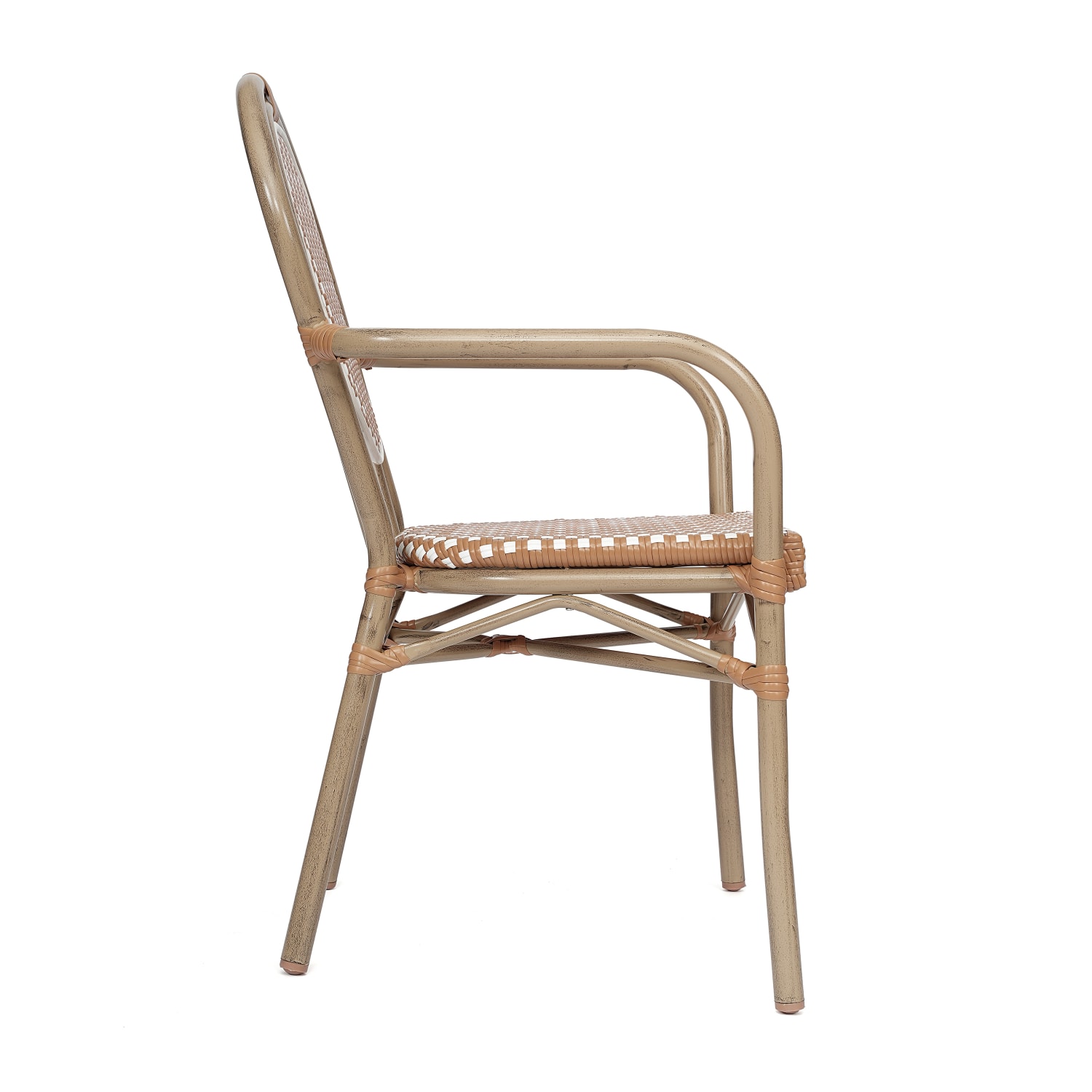 Flash Furniture Lourdes IndoorOutdoor Commercial Thonet Bistro Stacking Chair with Arms Natural  WhiteLight Natural Frame  SDA6422ANWLTN PopularChairscom