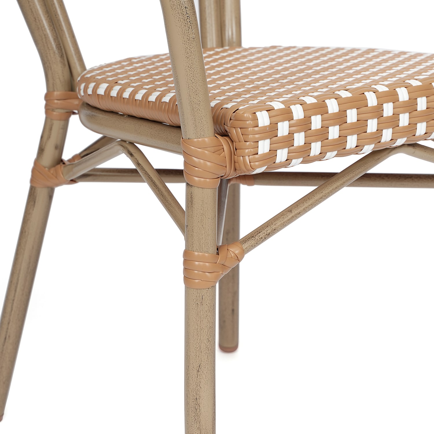 Flash Furniture Lourdes IndoorOutdoor Commercial Thonet Bistro Stacking Chair with Arms Natural  WhiteLight Natural Frame  SDA6422ANWLTN PopularChairscom