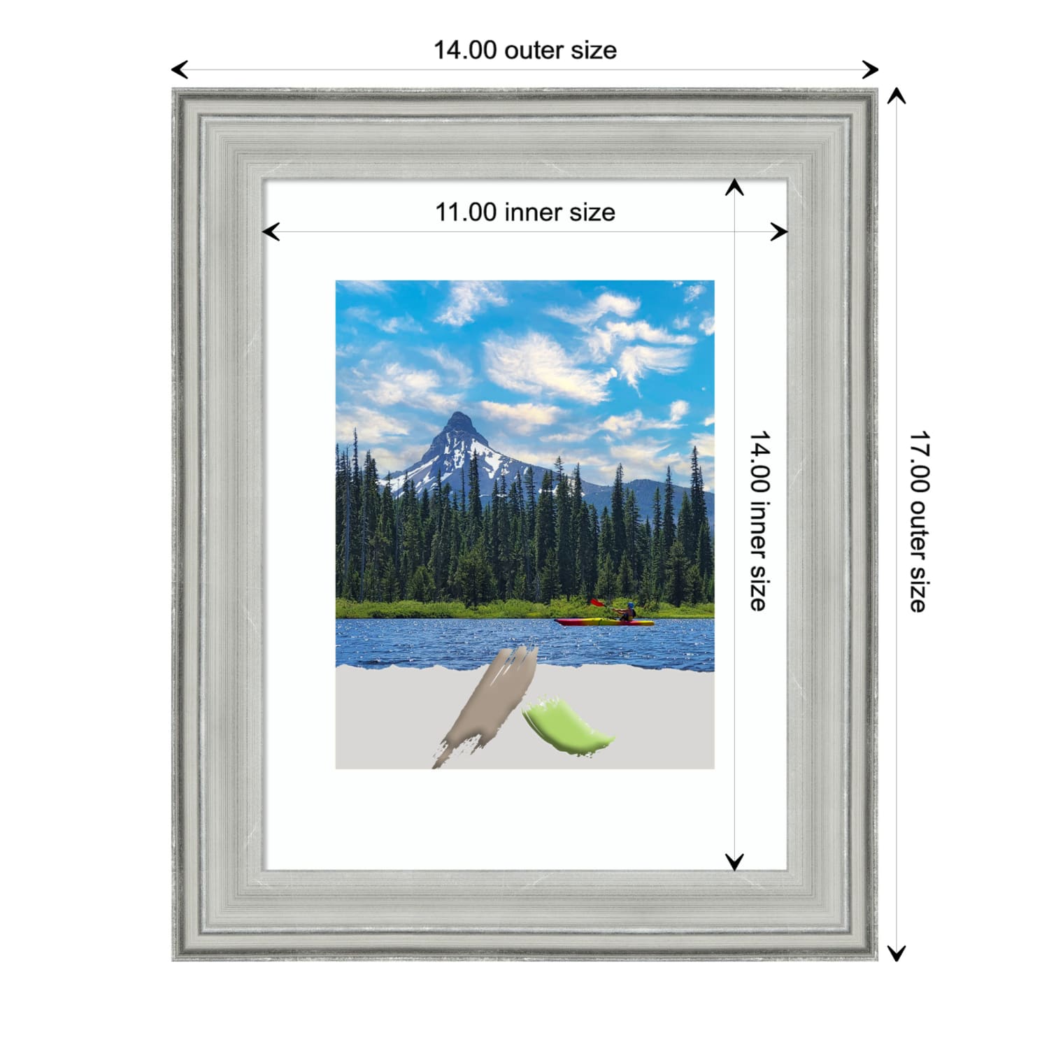 Amanti Art Wood Picture Frame, Opening Size 11in x 14in, Matted To 8in x 10in, 14in x 17in, Bel Volto Silver - Image 5